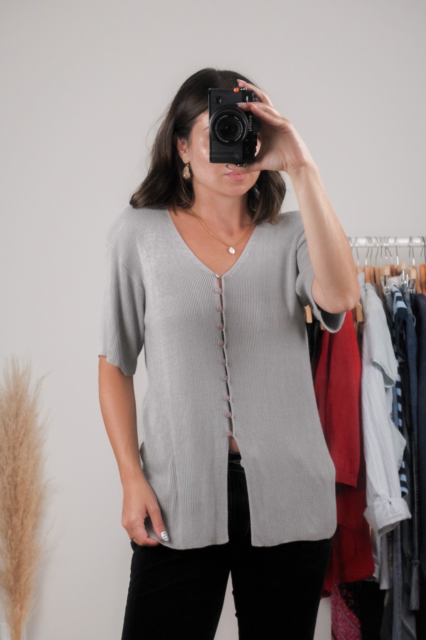Vintage x Silk Blend Short-Sleeve Knit (M)