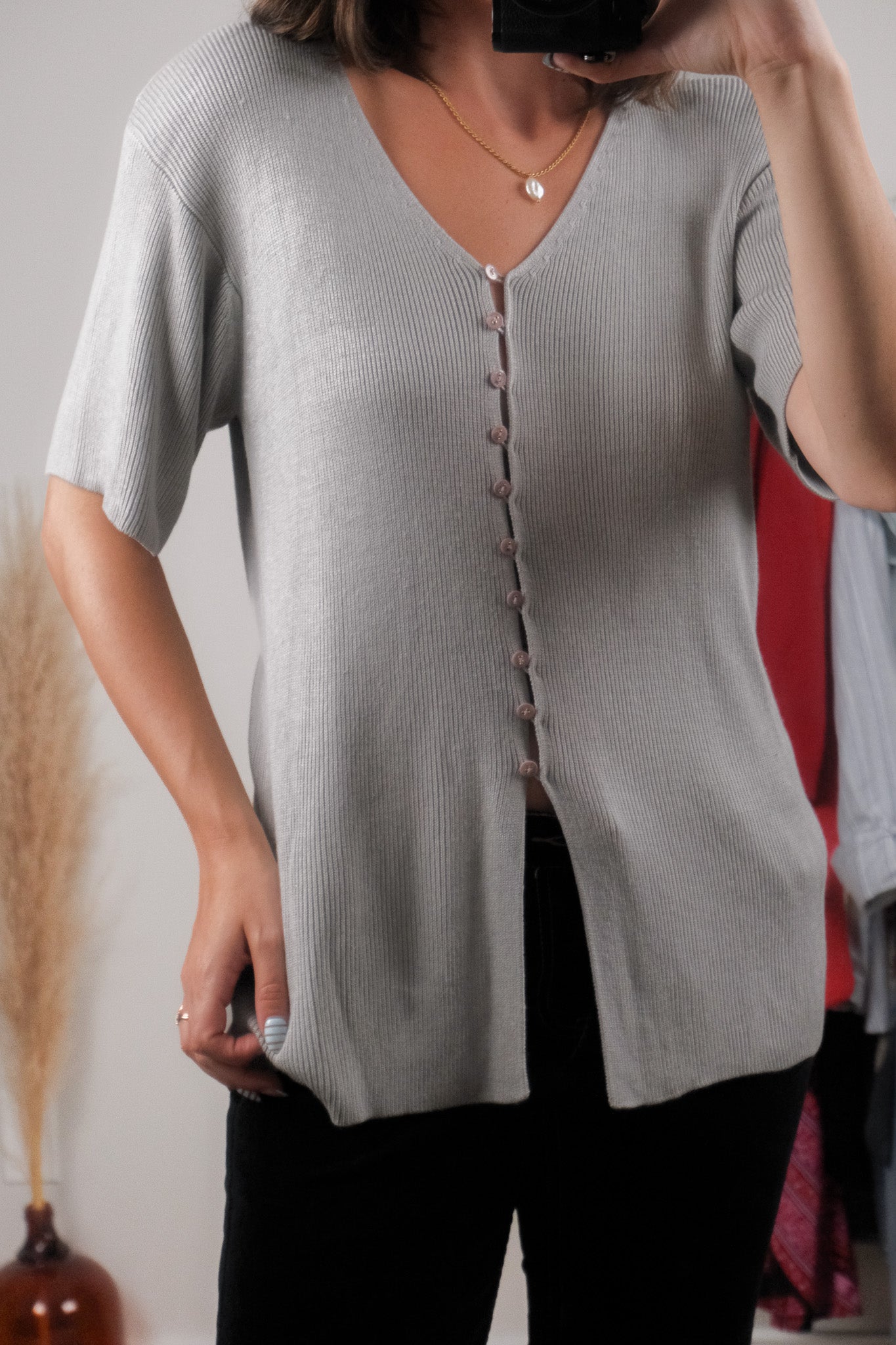 Vintage x Silk Blend Short-Sleeve Knit (M)