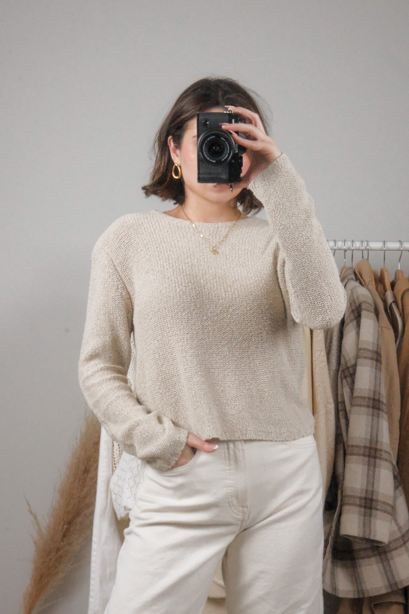Vintage x Textured Linen Blend Knit (S/M)