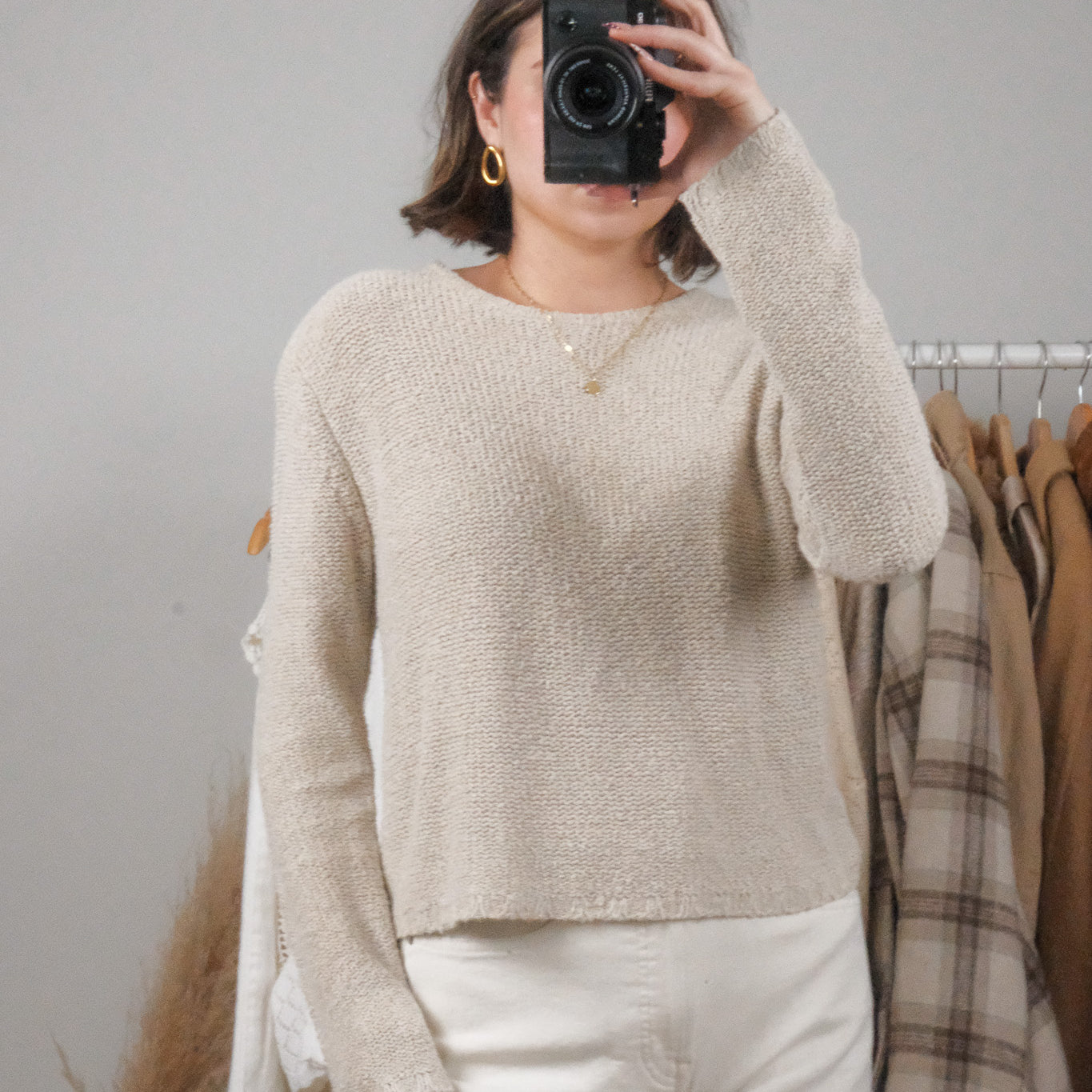 Vintage x Textured Linen Blend Knit (S/M)