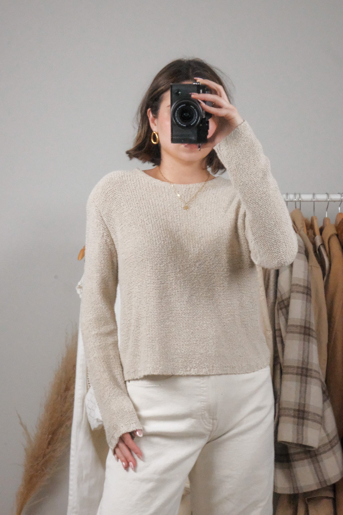 Vintage x Textured Linen Blend Knit (S/M)