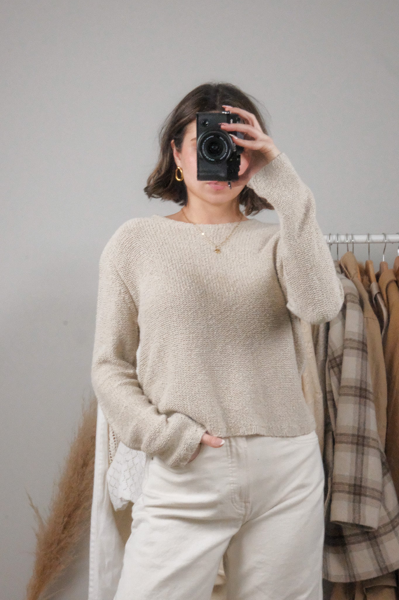 Vintage x Textured Linen Blend Knit (S/M)