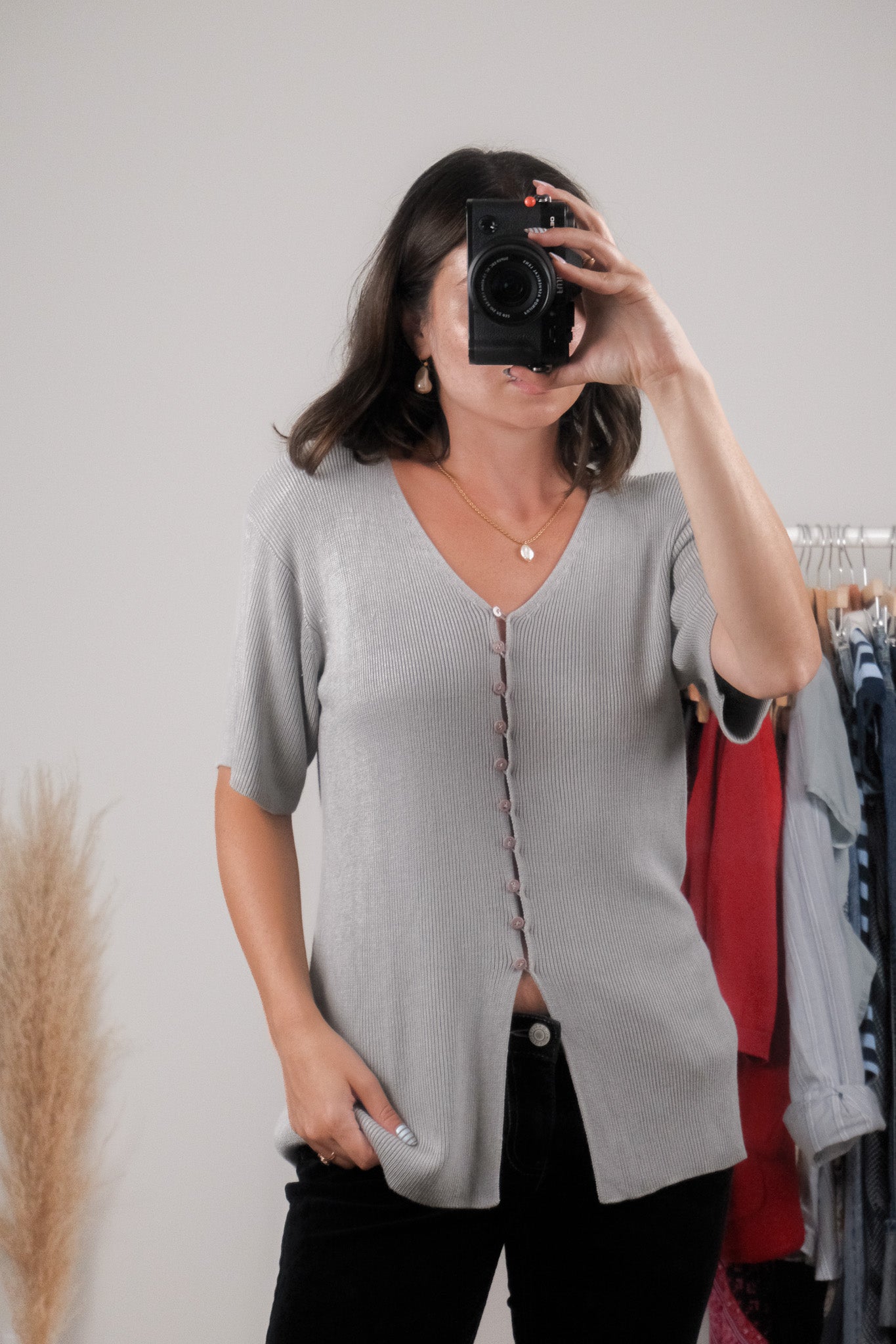 Vintage x Silk Blend Short-Sleeve Knit (M)
