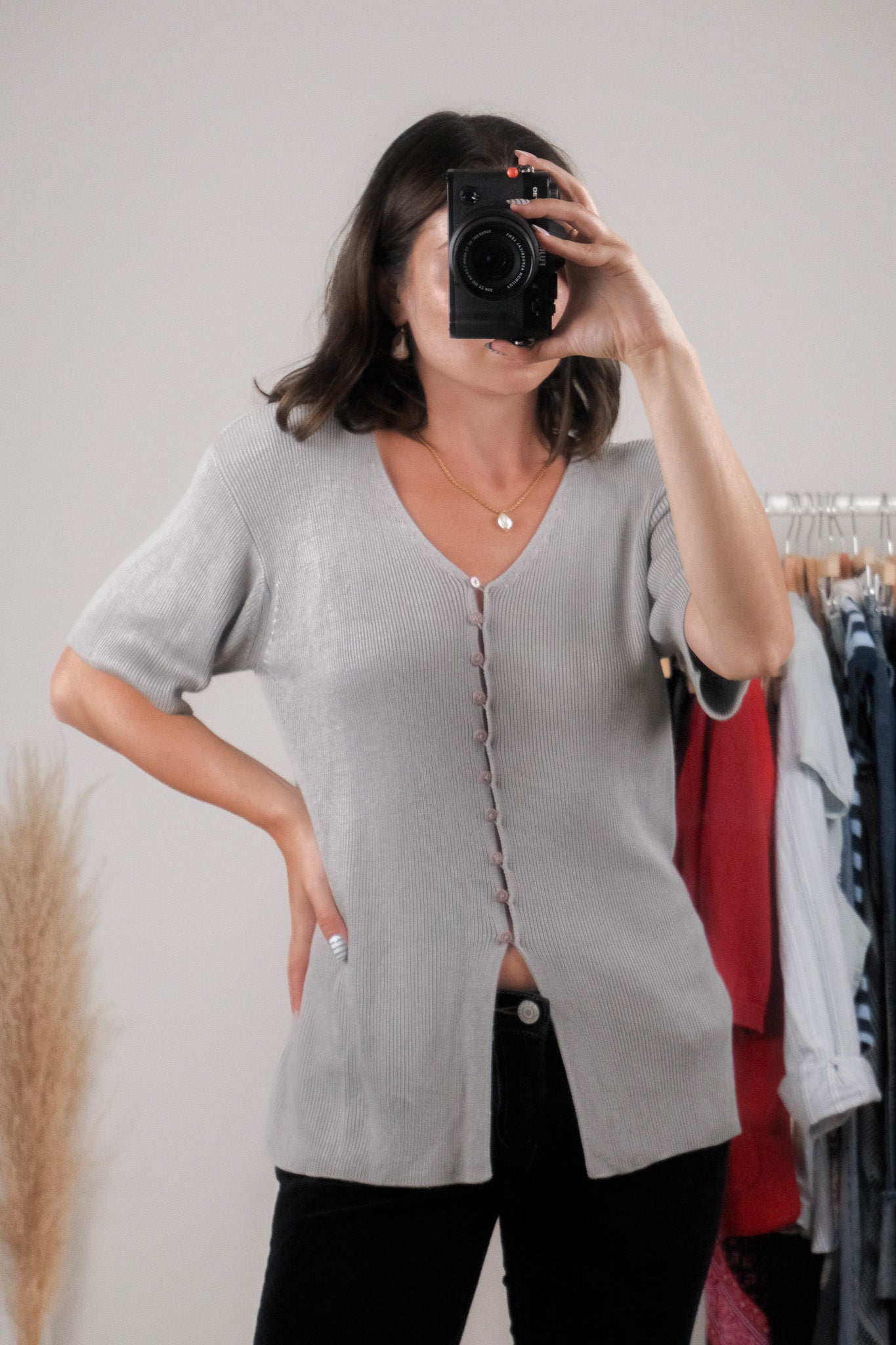 Vintage x Silk Blend Short-Sleeve Knit (M)