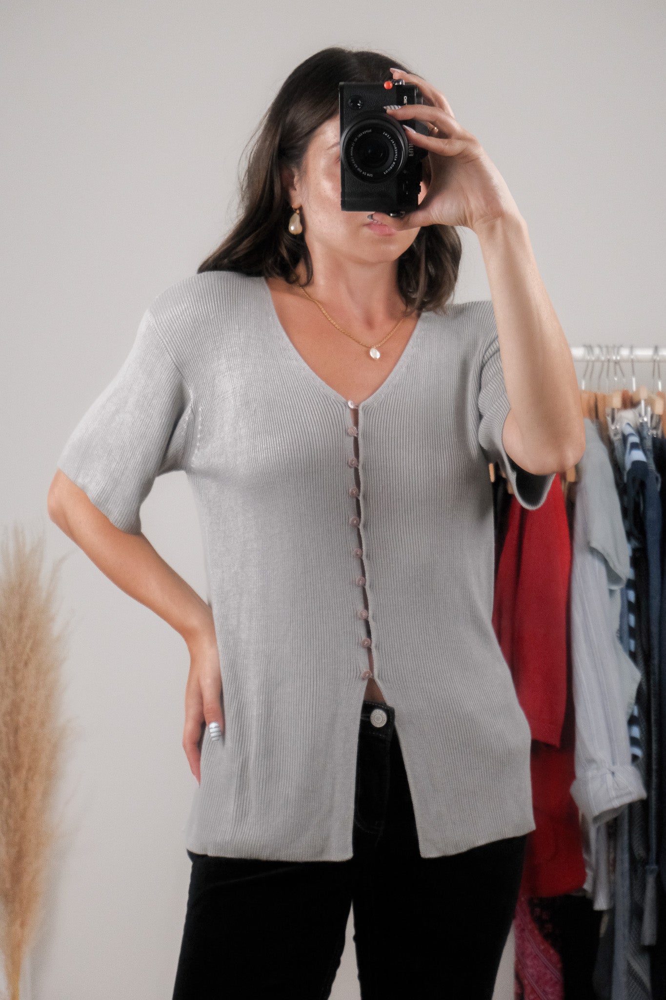 Vintage x Silk Blend Short-Sleeve Knit (M)