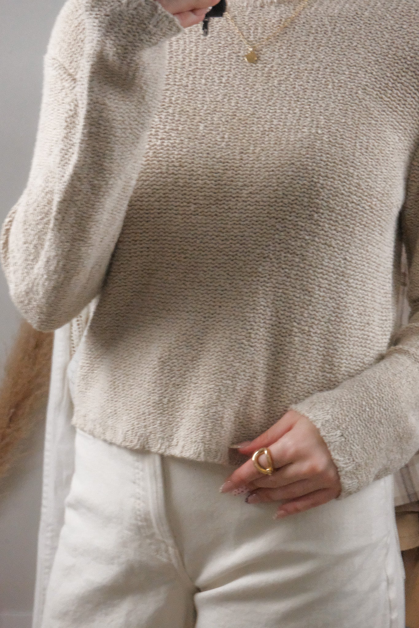 Vintage x Textured Linen Blend Knit (S/M)