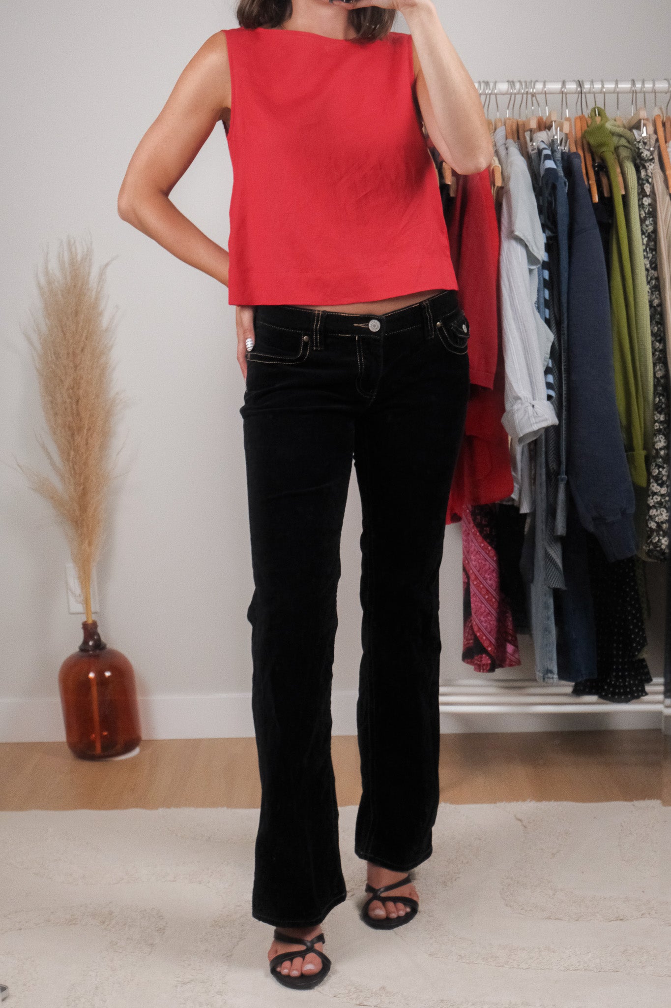 Vintage x Velvet Ultra Low-Rise Flare Jeans (4/6)
