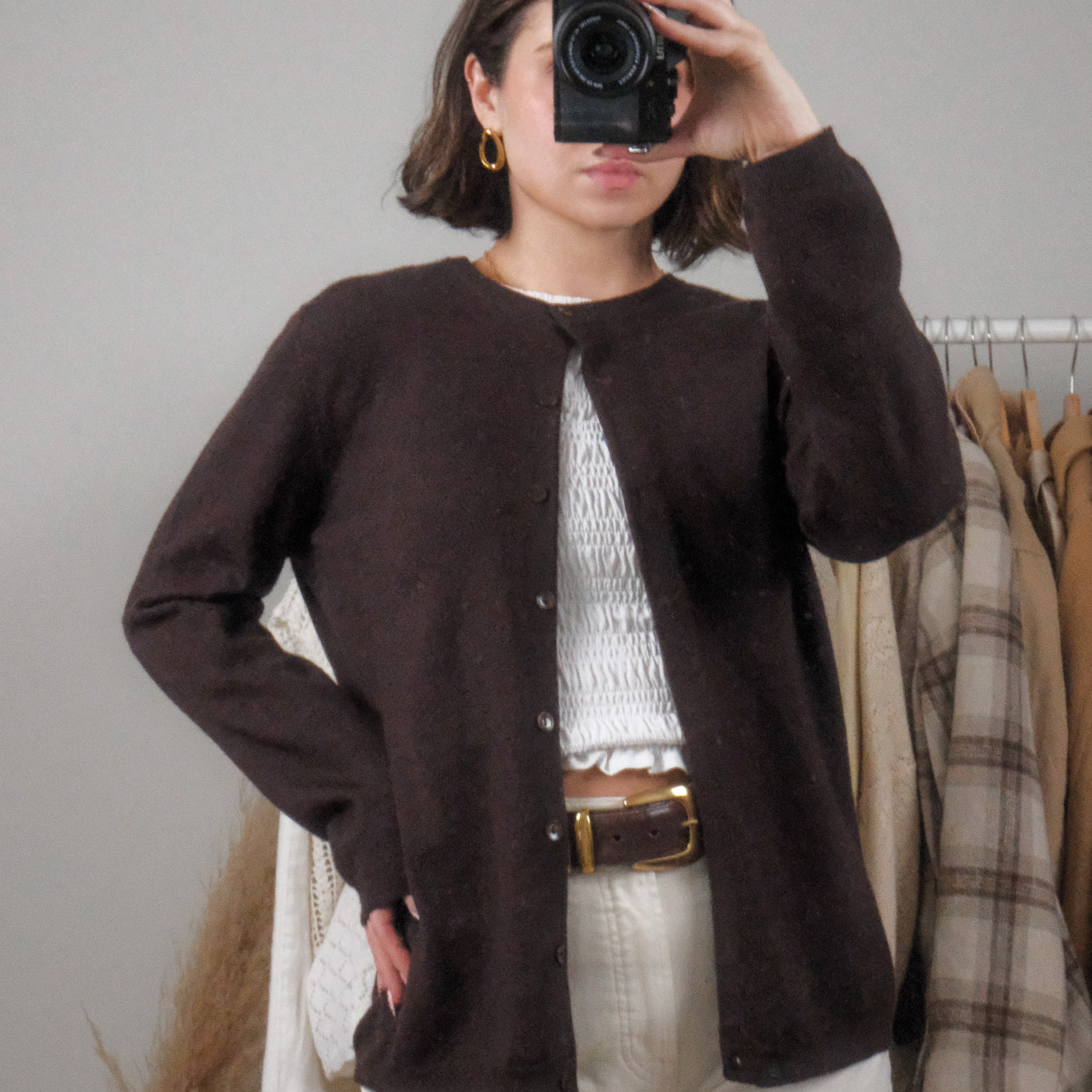 Vintage x 100% Merino Wool Cardigan (L)