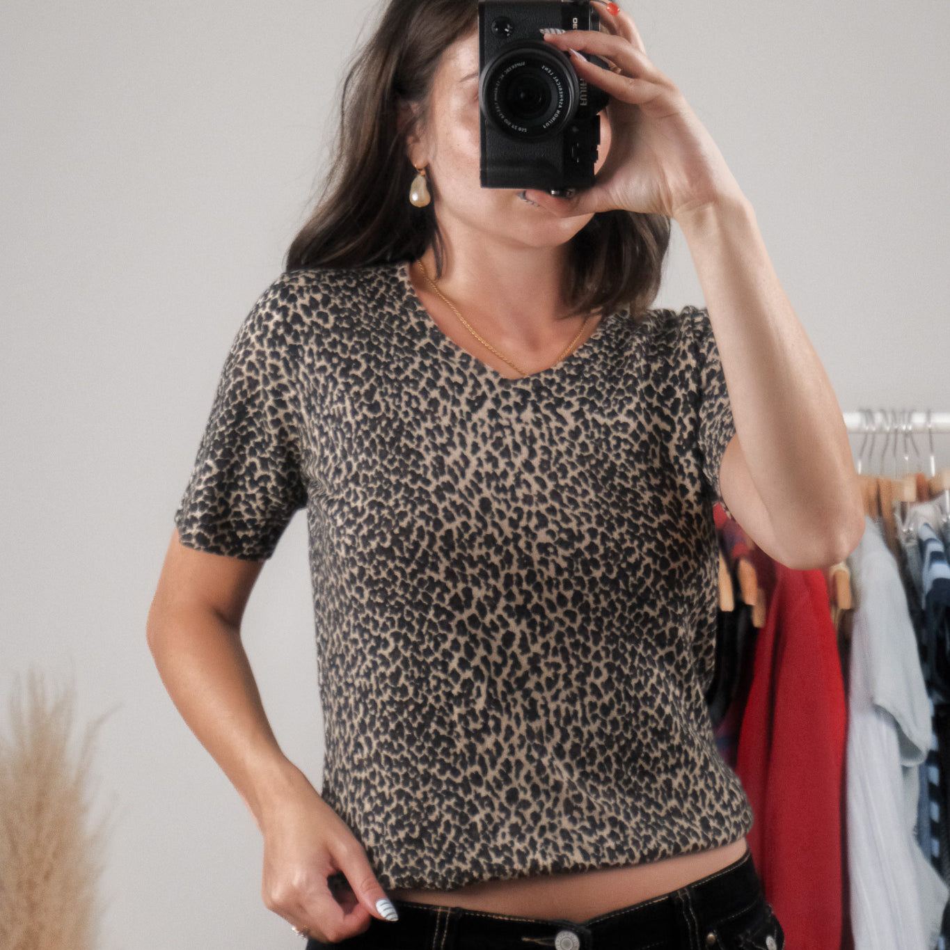 Vintage x 100% Wool Leopard Print Knit (M)