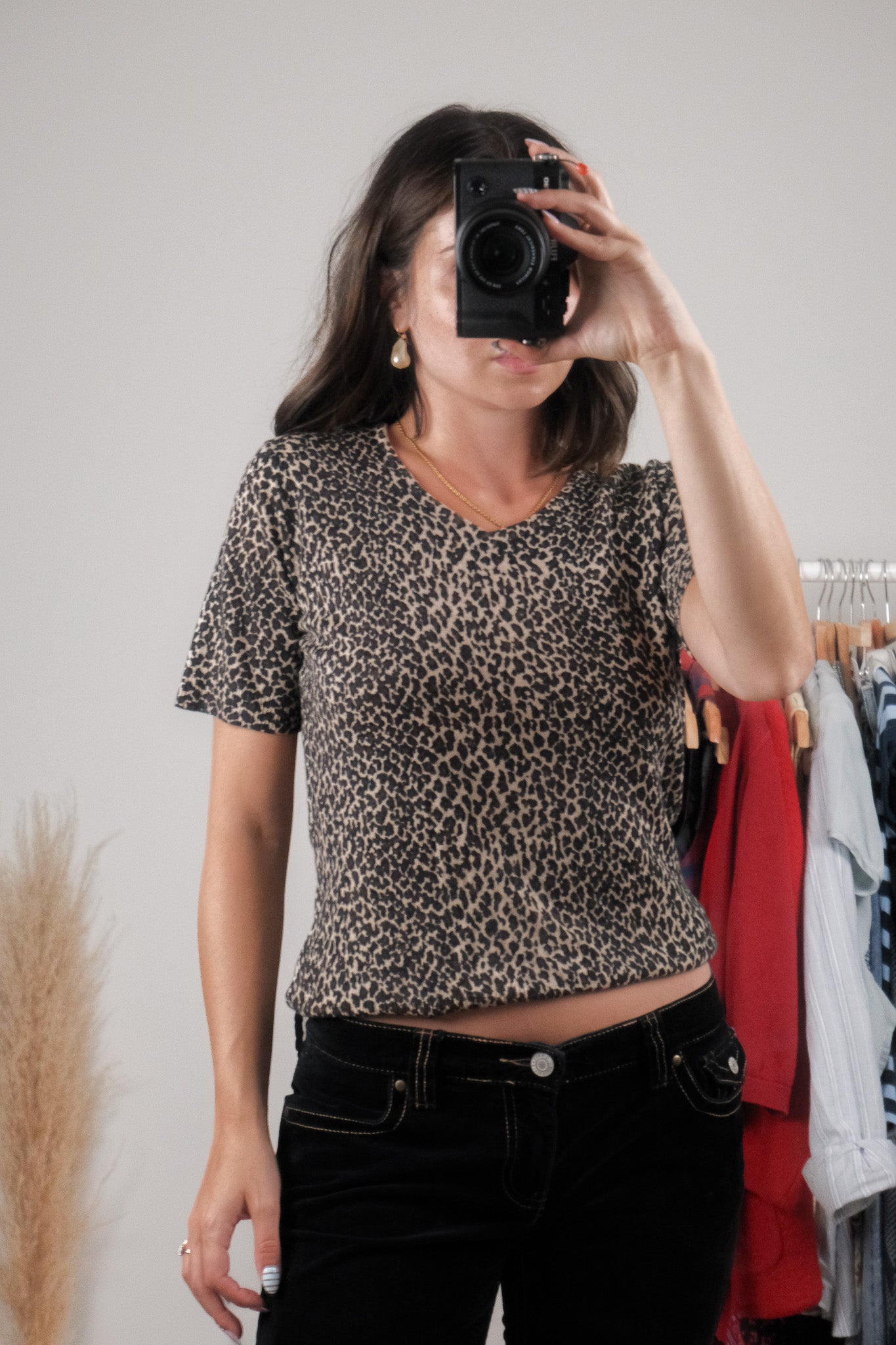 Vintage x 100% Wool Leopard Print Knit (M)
