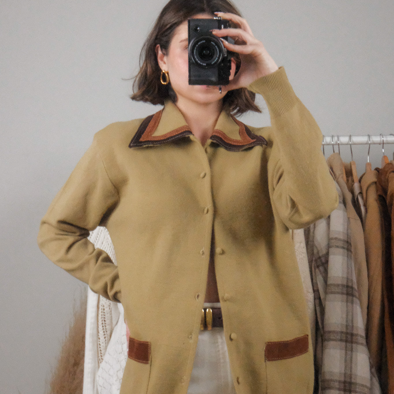 Made in Korea x Vintage x 70s Collared Cardigan (S)