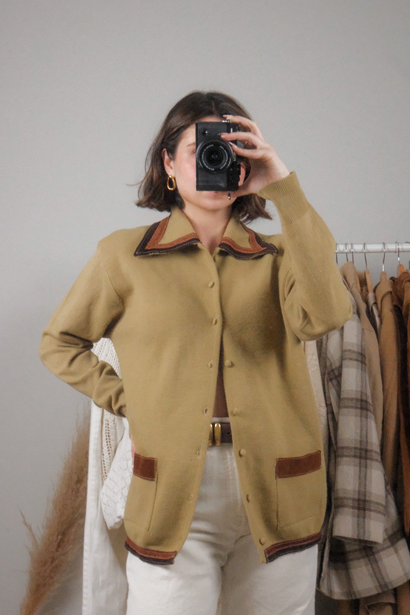 Made in Korea x Vintage x 70s Collared Cardigan (S)