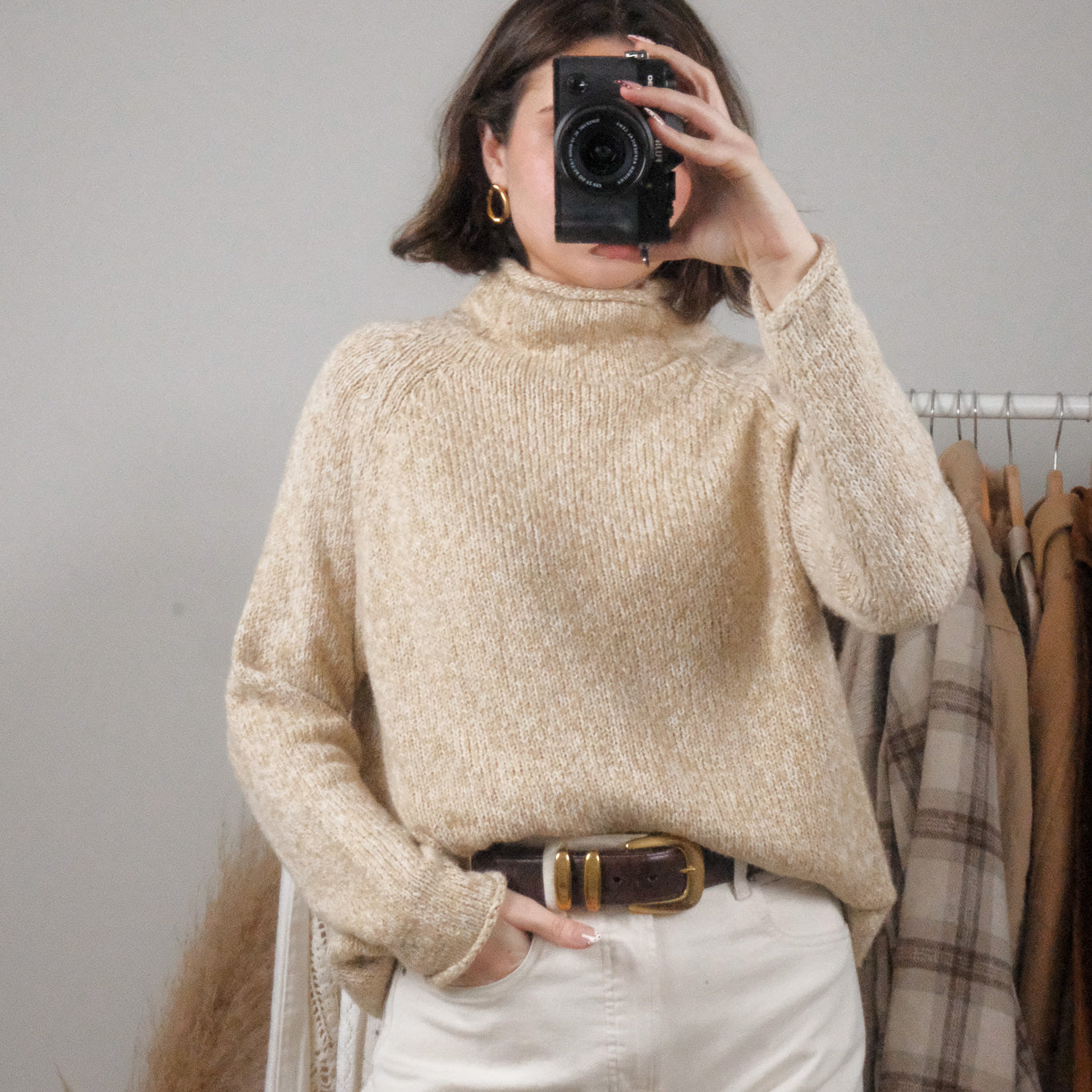 Vintage x Rolled Neck Sweater (L)