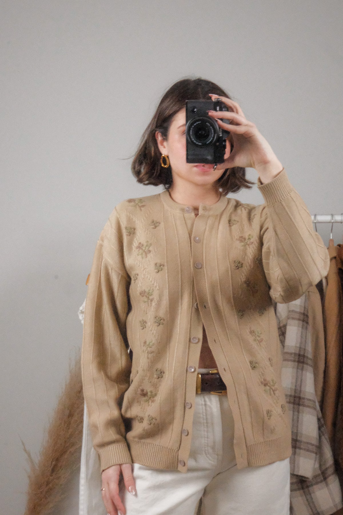 Vintage x Textured Flower Cardigan (M)