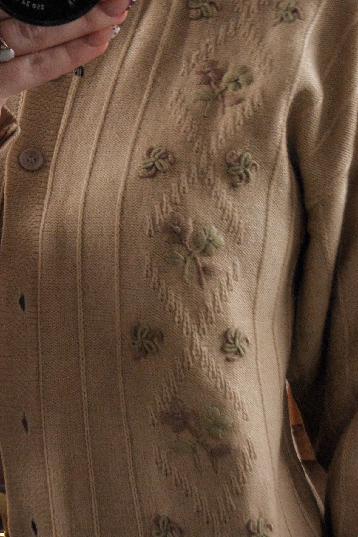 Vintage x Textured Flower Cardigan (M)