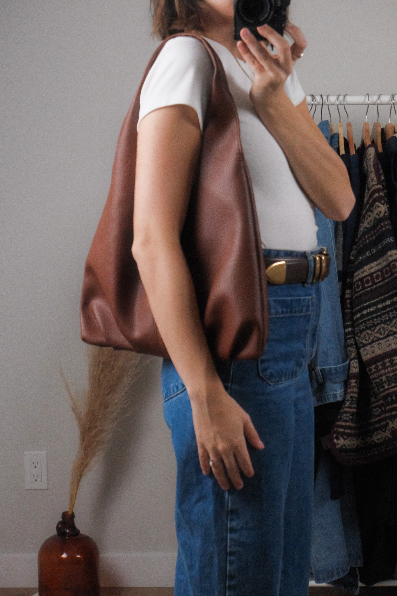 Modern x Faux Leather Hobo Bag