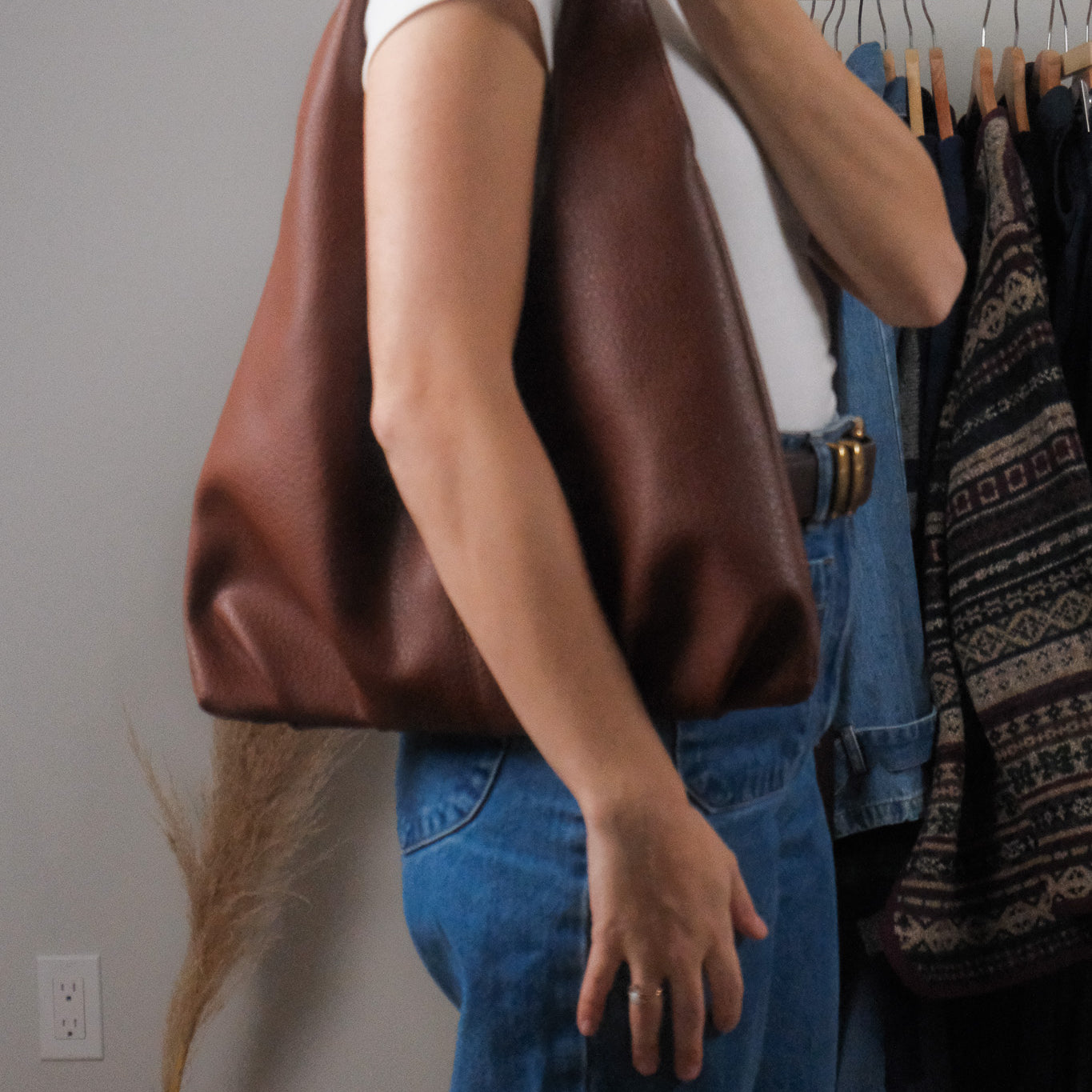 Modern x Faux Leather Hobo Bag