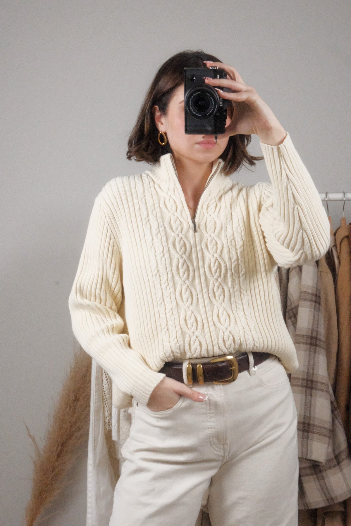Vintage x Cotton Chunky Quater Zip (M/L)