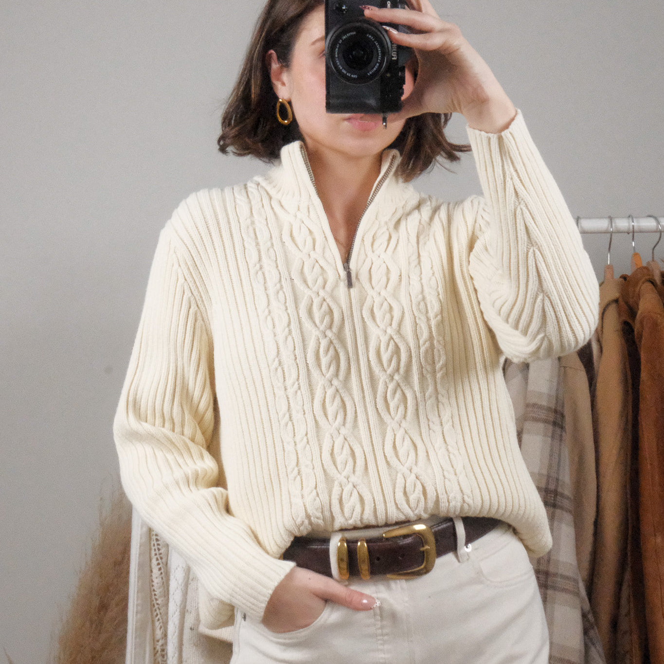 Vintage x Cotton Chunky Quater Zip (M/L)