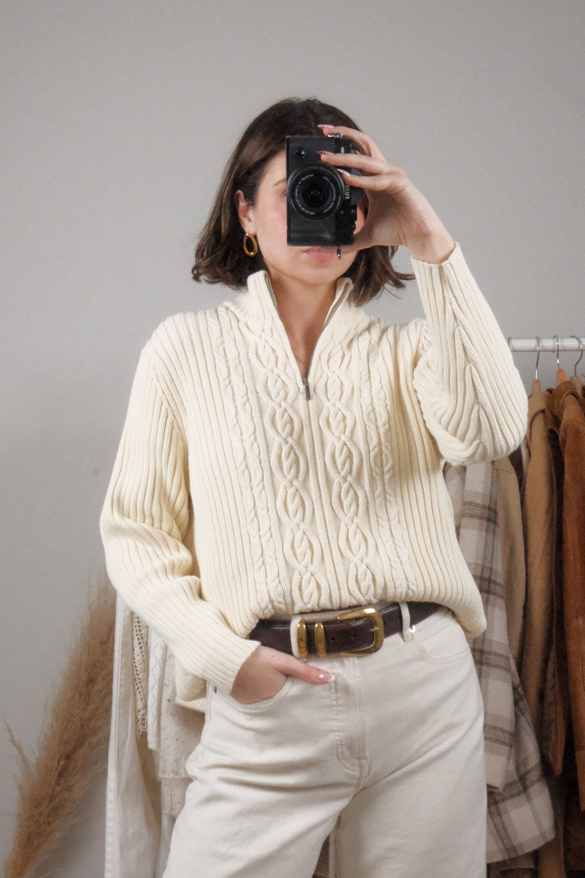 Vintage x Cotton Chunky Quater Zip (M/L)