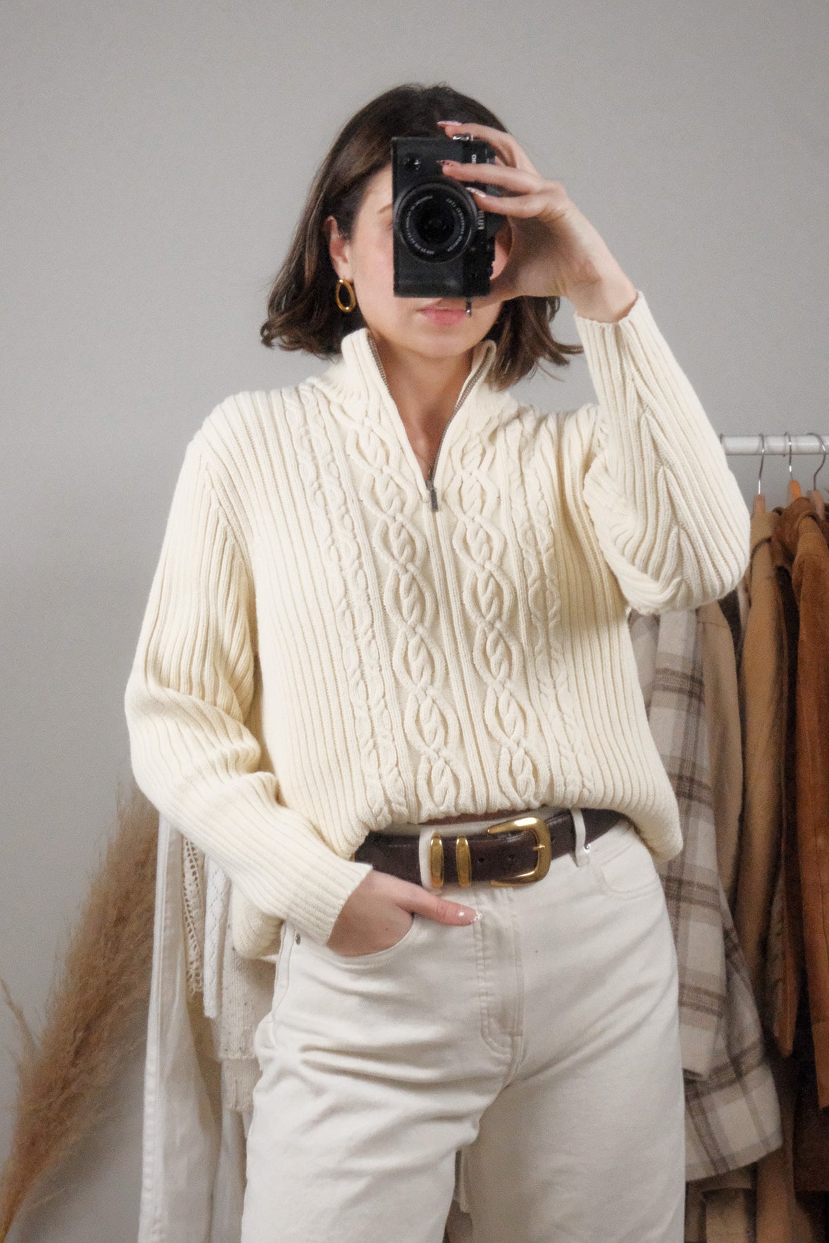 Vintage x Cotton Chunky Quater Zip (M/L)