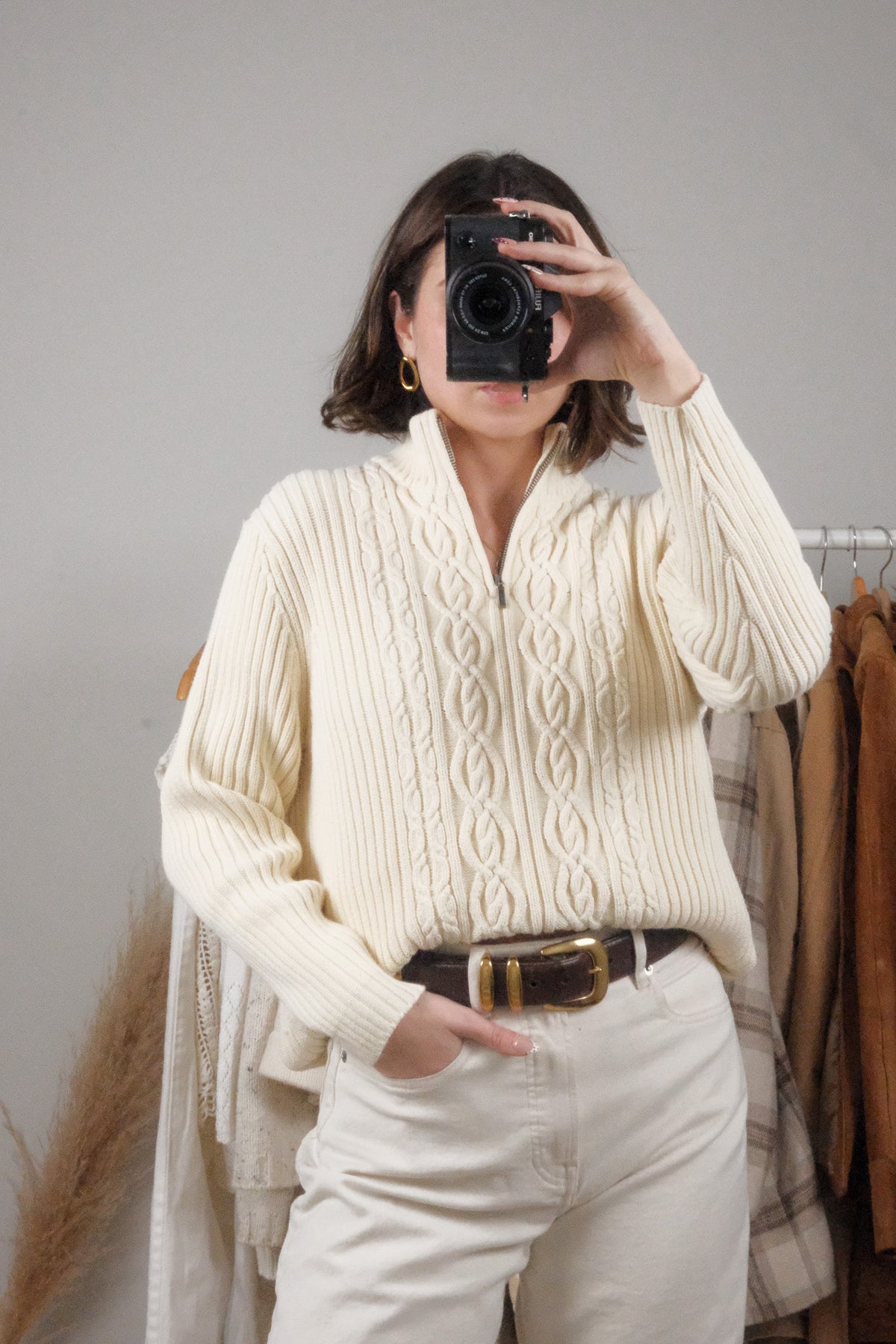 Vintage x Cotton Chunky Quater Zip (M/L)