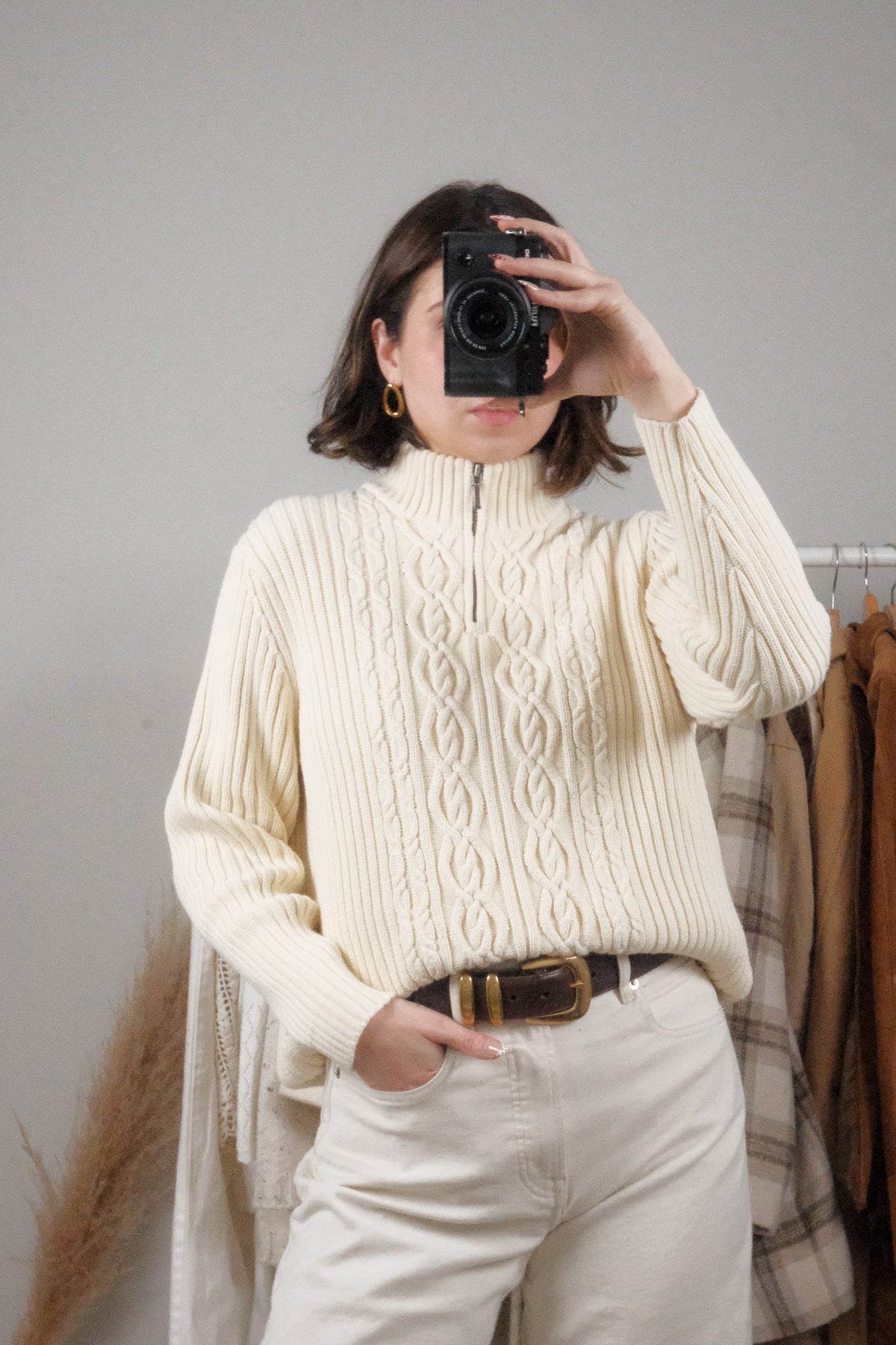 Vintage x Cotton Chunky Quater Zip (M/L)