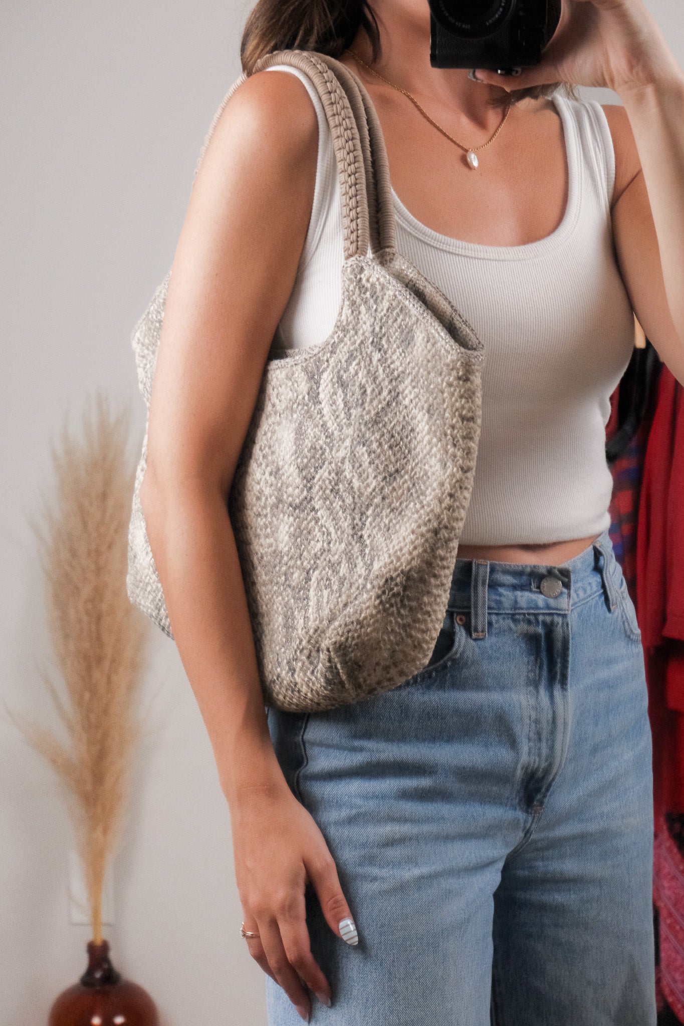 Vintage x Snakeskin Tote Bag