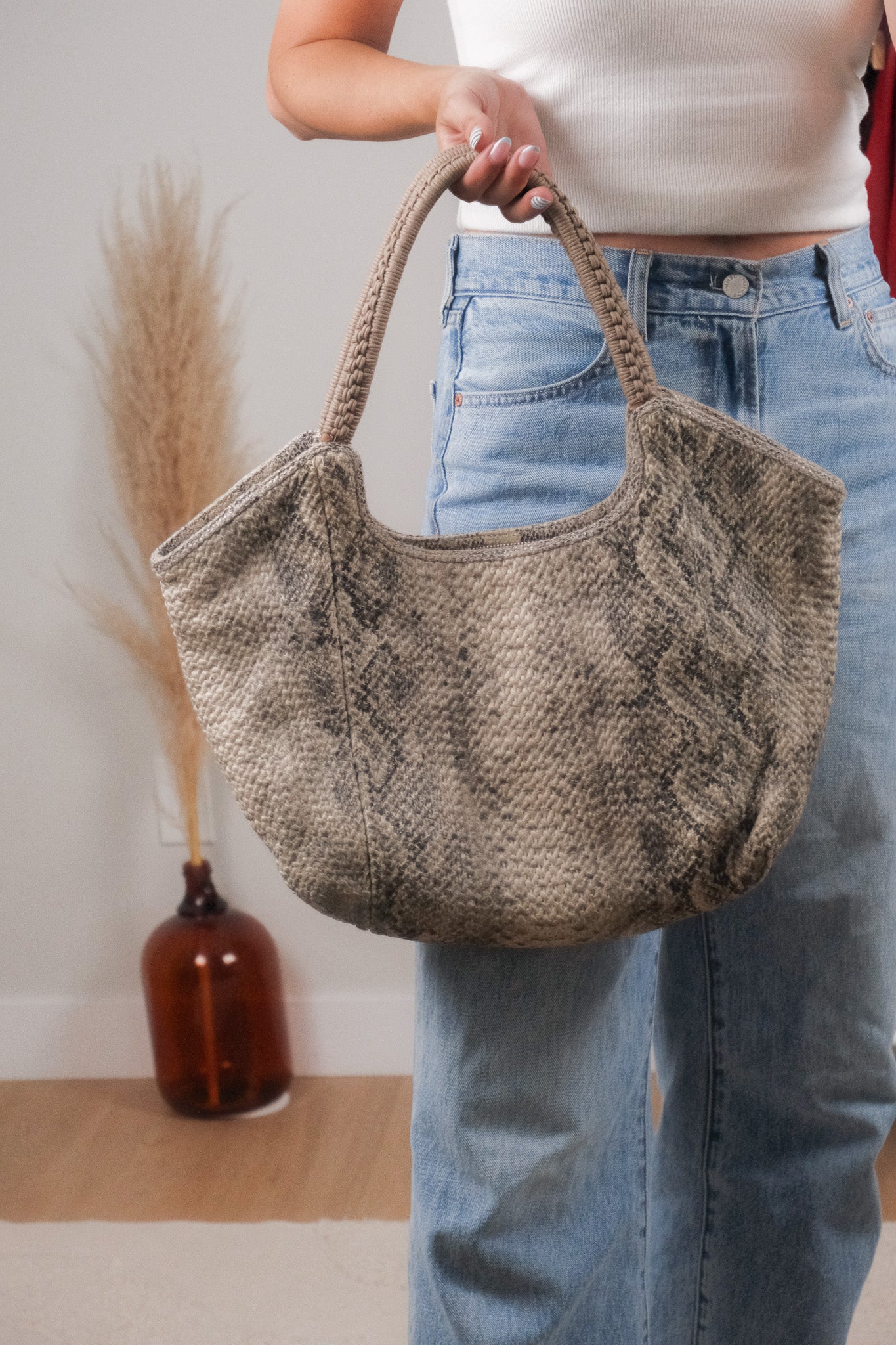 Vintage x Snakeskin Tote Bag