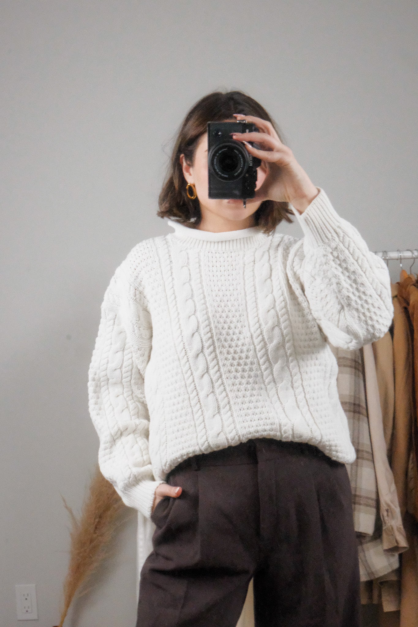 Vintage x Cotton Chunky Rolled-Neck Sweater (S)