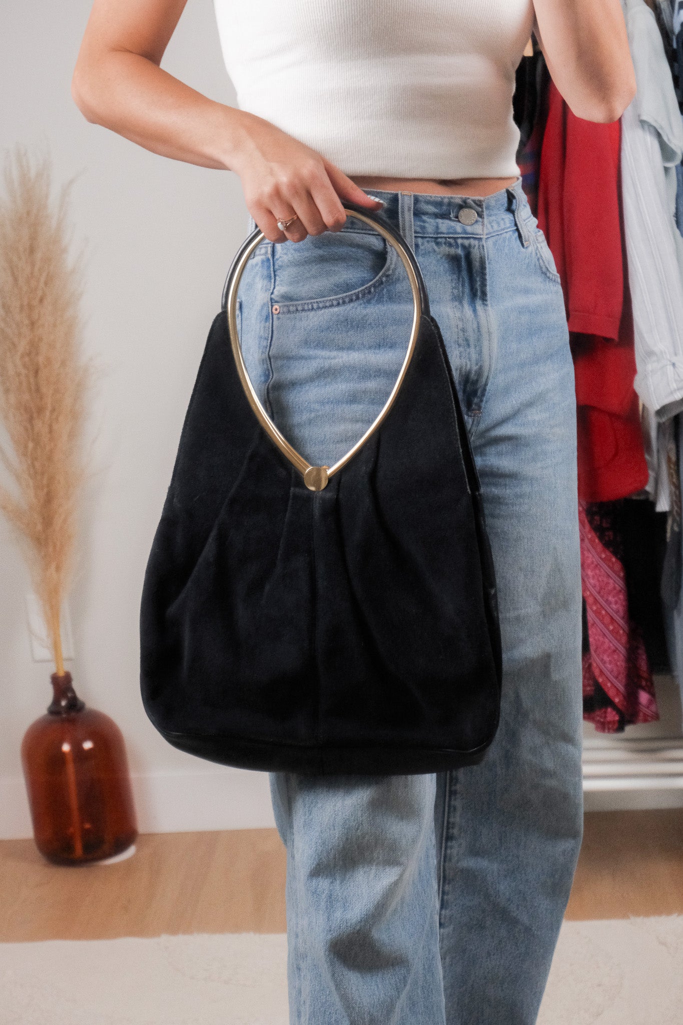 Vintage x Suede/Leather Shoulder Bag