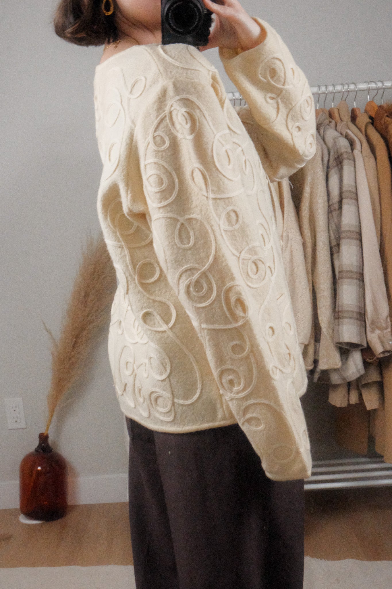Vintage x 100% Wool Wavy Textured Shacket (L)