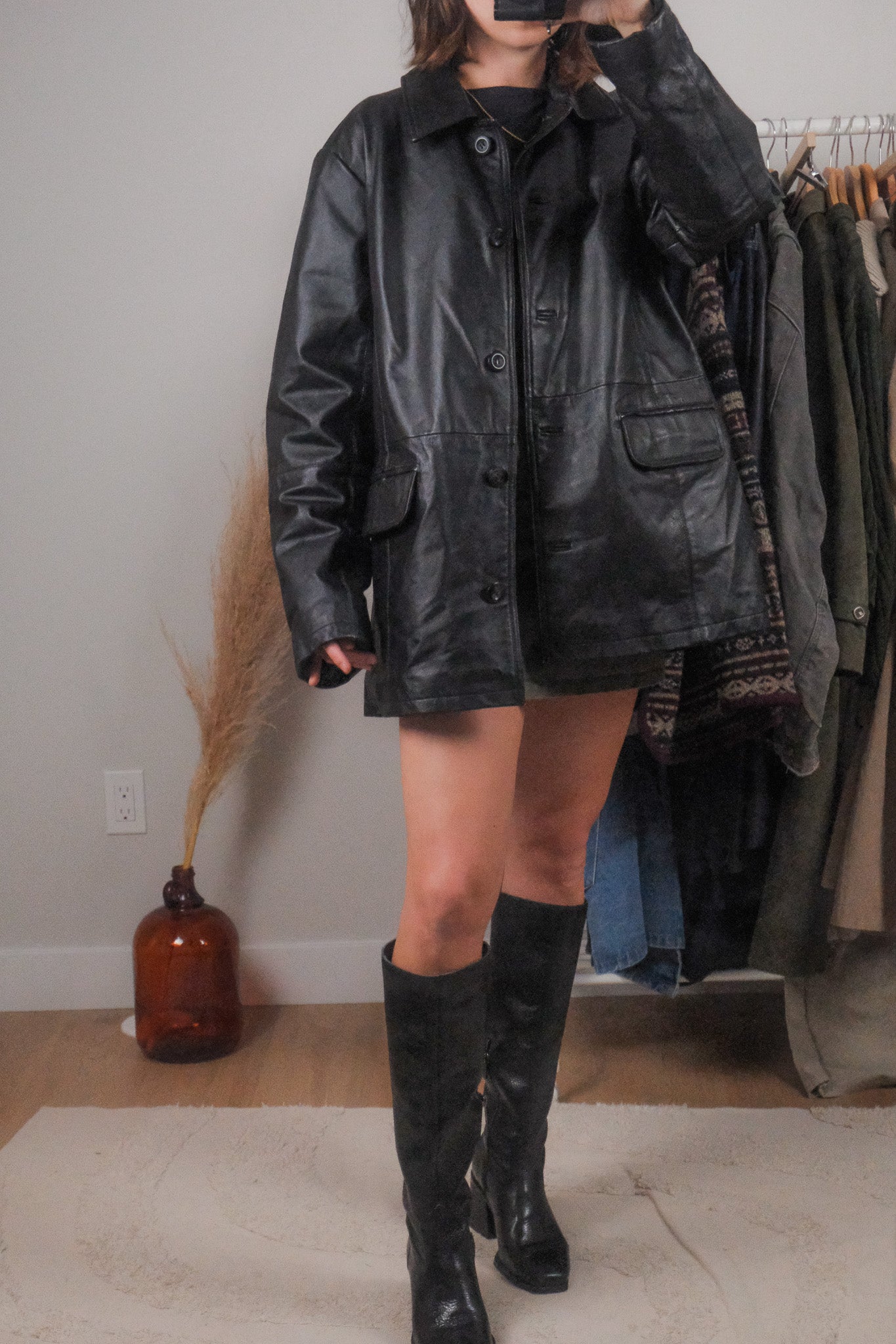 Vintage x Lined Leather Jacket (L/XL)