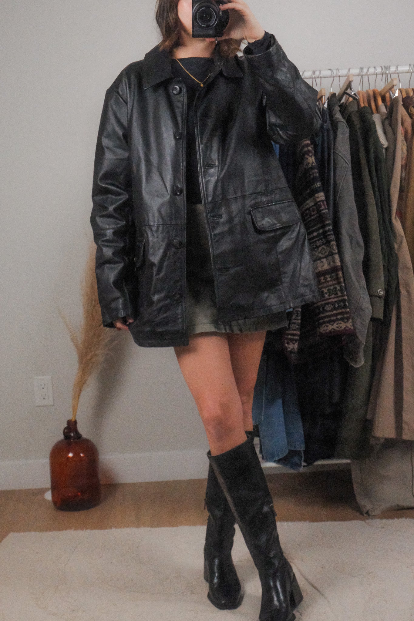 Vintage x Lined Leather Jacket (L/XL)