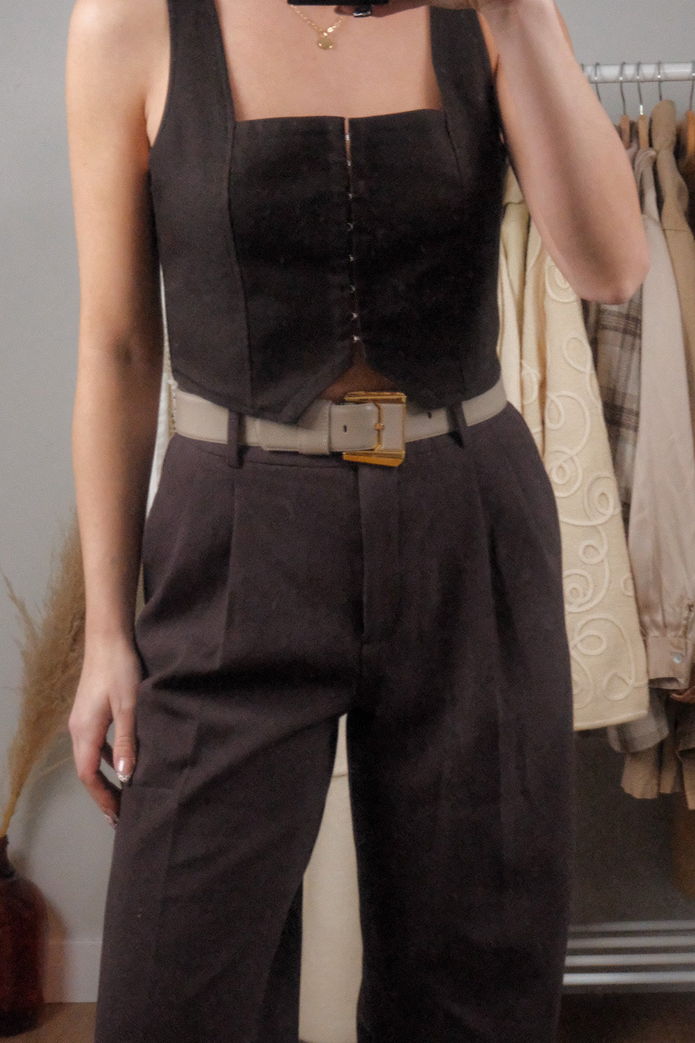 Vintage x Full Grain Leather Belt (S/M)