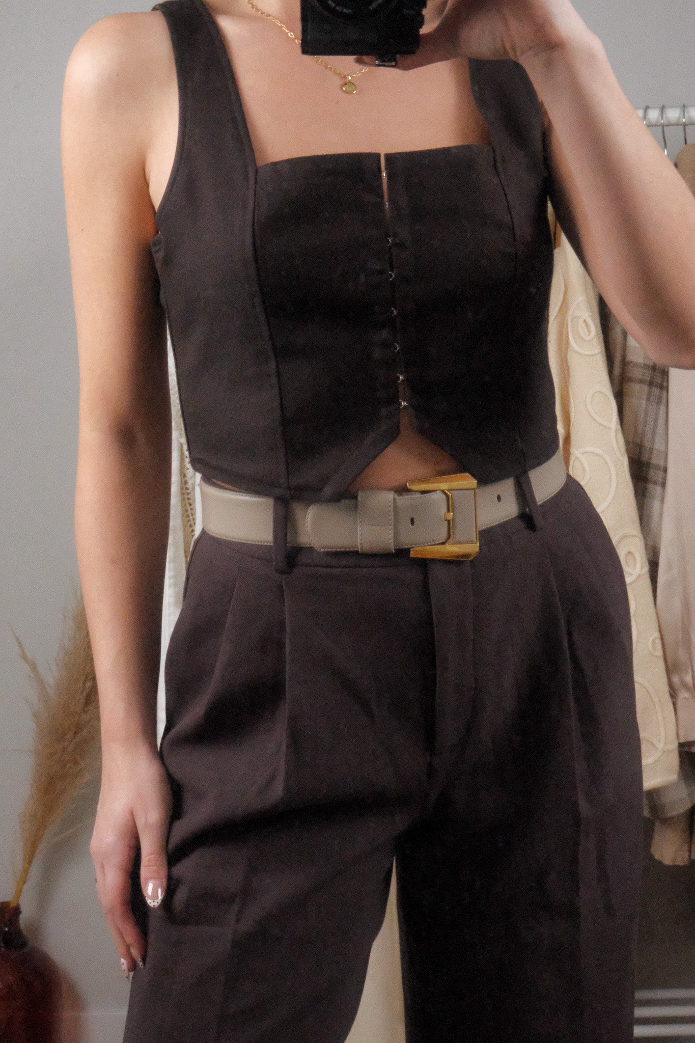 Vintage x Full Grain Leather Belt (S/M)