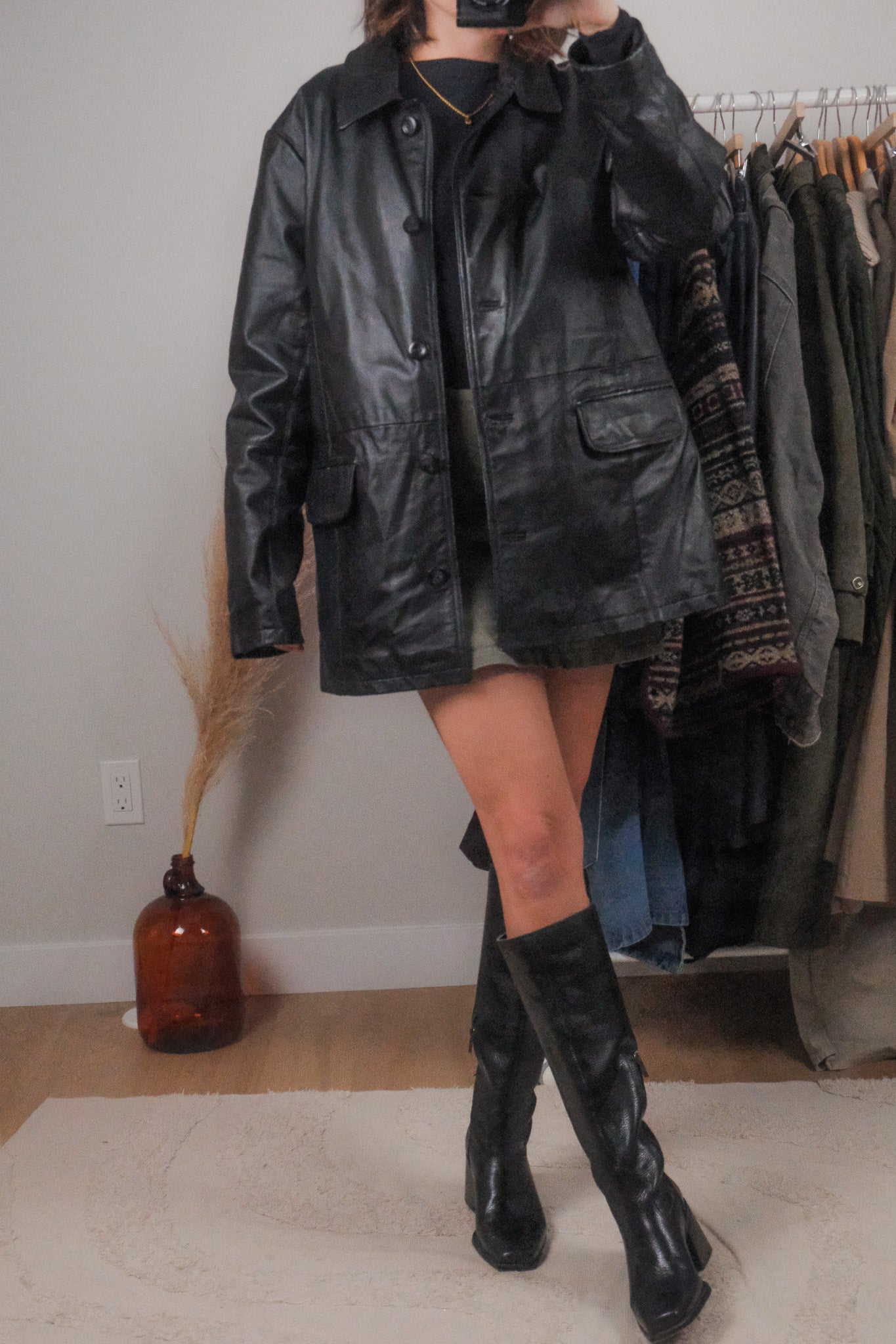 Vintage x Lined Leather Jacket (L/XL)
