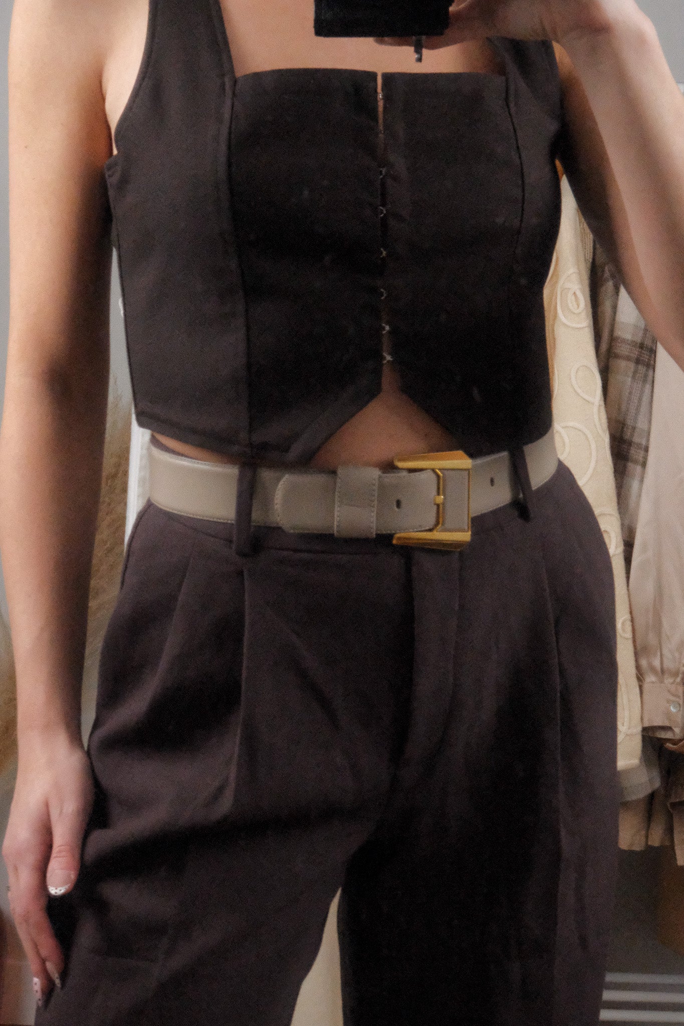 Vintage x Full Grain Leather Belt (S/M)