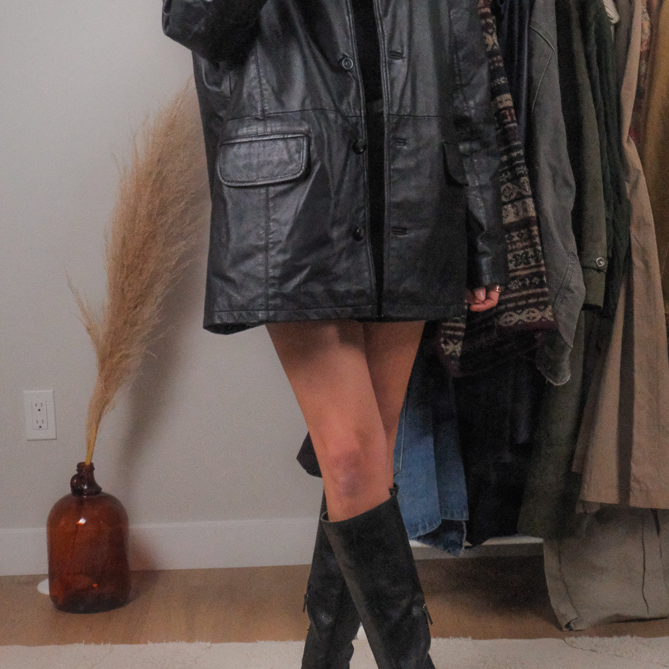 Vintage x Lined Leather Jacket (L/XL)