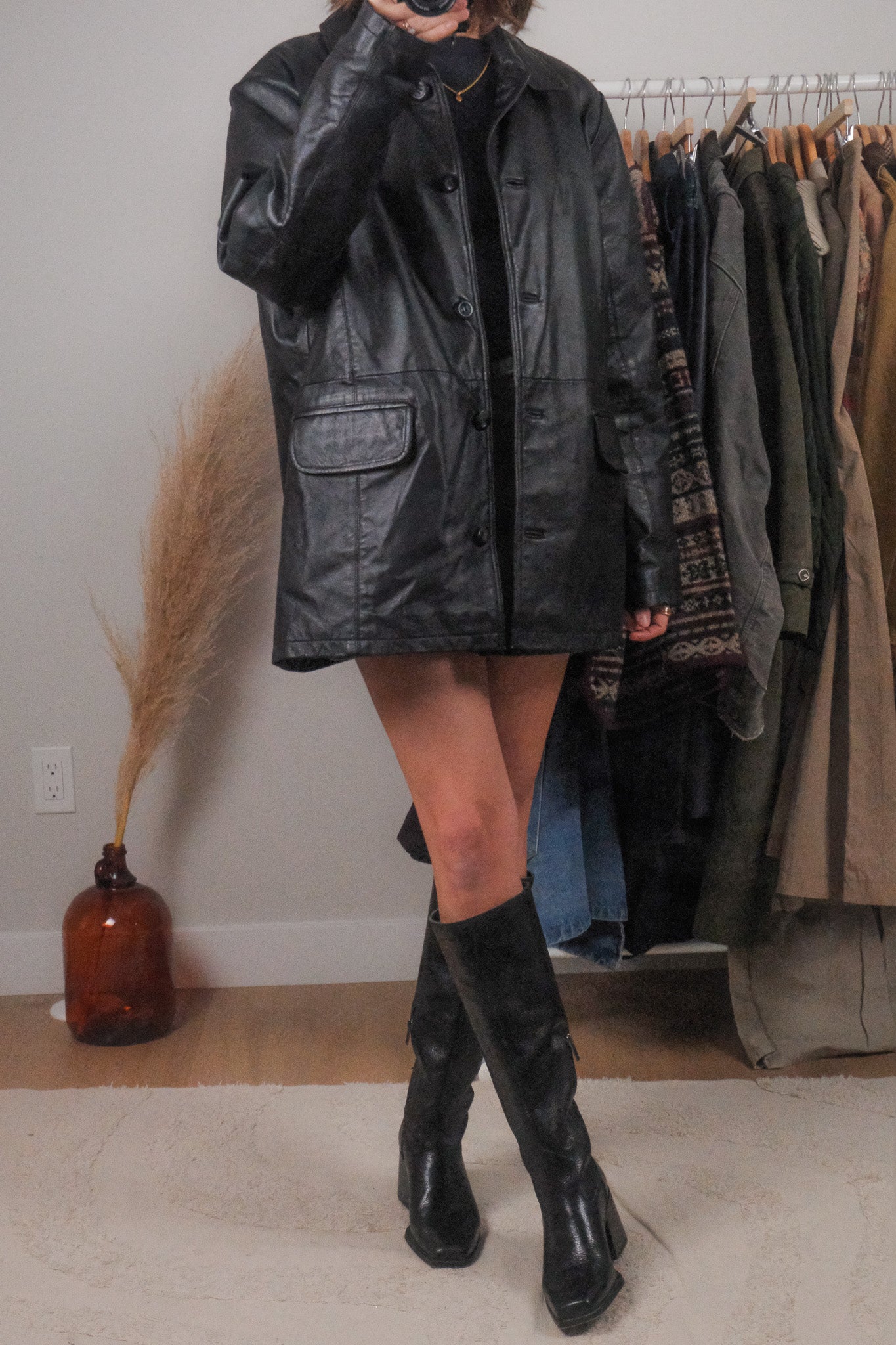 Vintage x Lined Leather Jacket (L/XL)