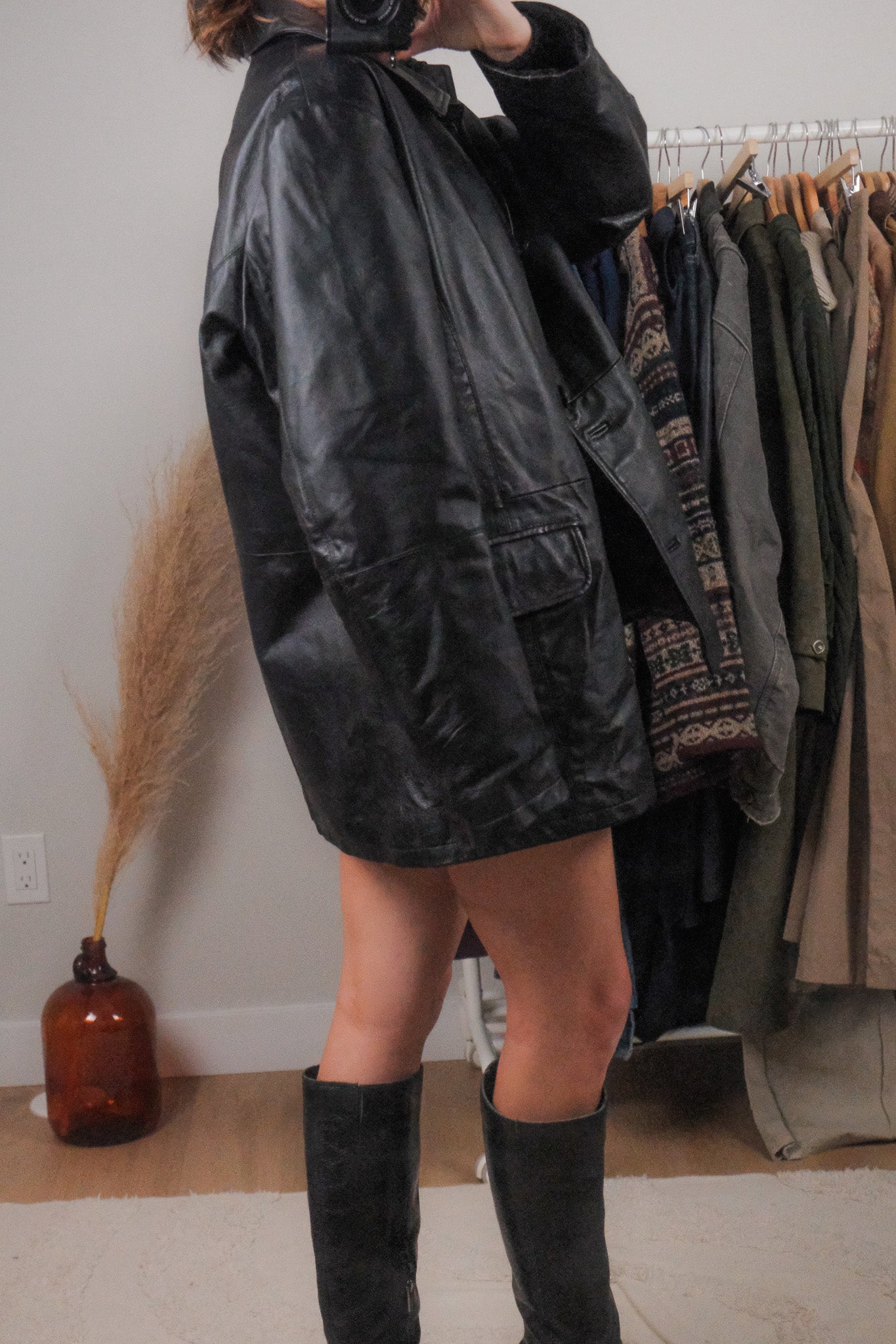 Vintage x Lined Leather Jacket (L/XL)