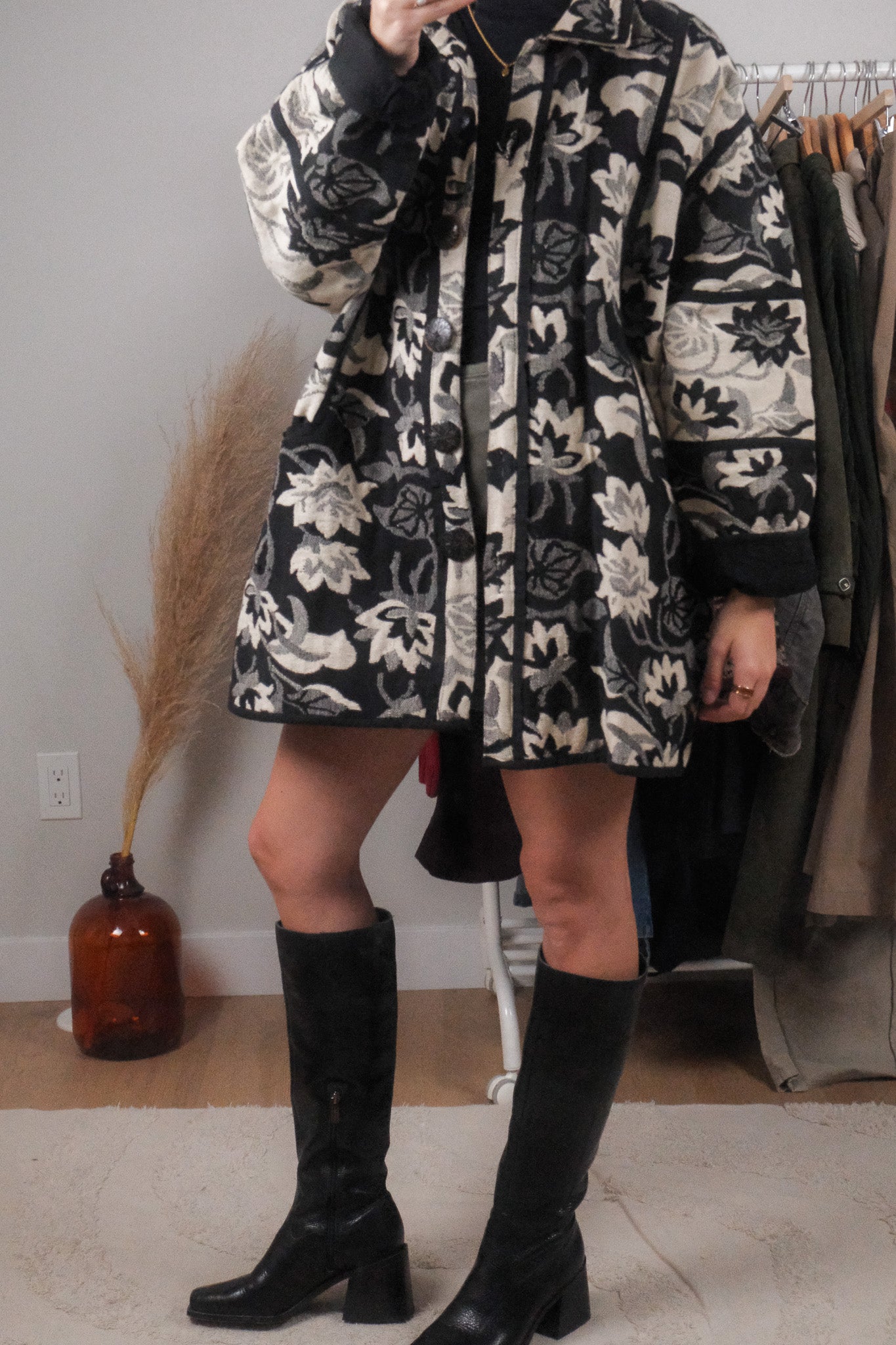 Vintage x Cotton Lined Tapestry Patterned Jacket (L)