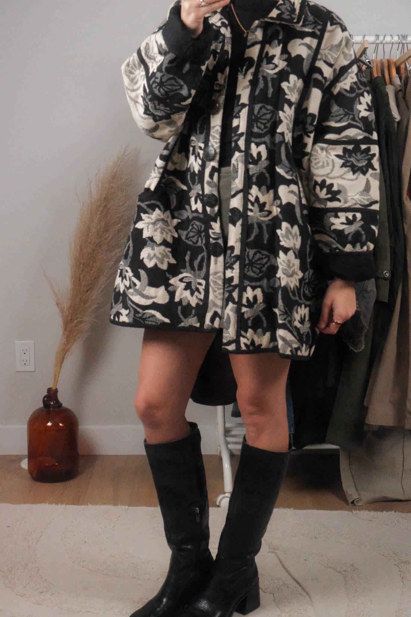 Vintage x Cotton Lined Tapestry Patterned Jacket (L)