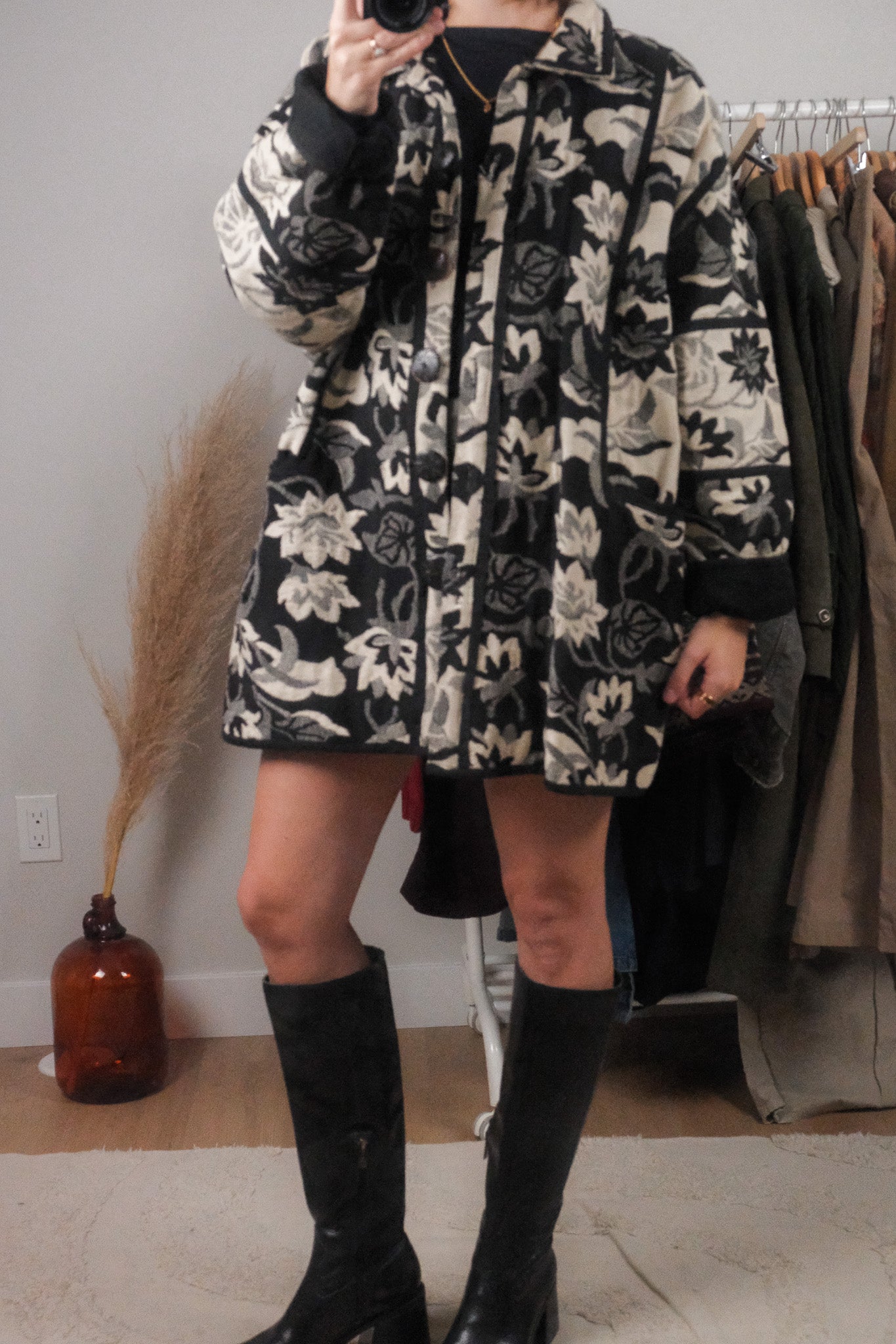 Vintage x Cotton Lined Tapestry Patterned Jacket (L)