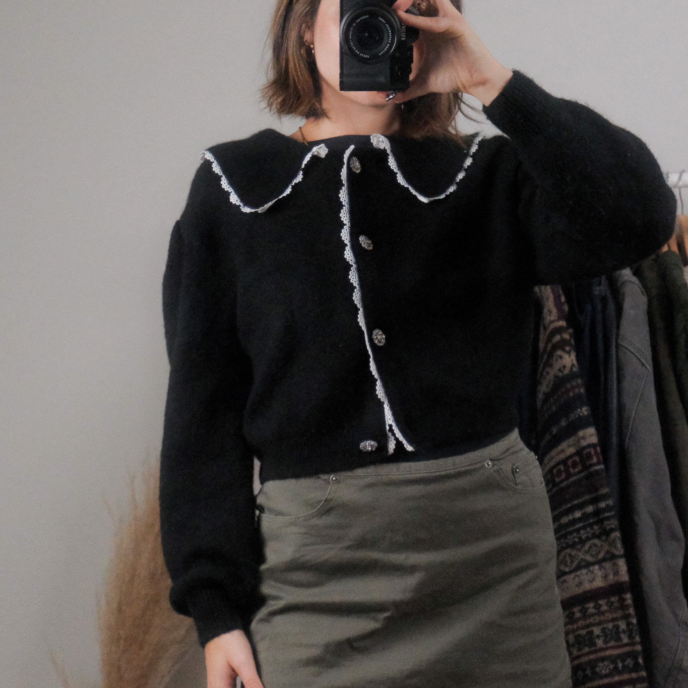 Modern x Wool Blend Collared Cardigan (S)