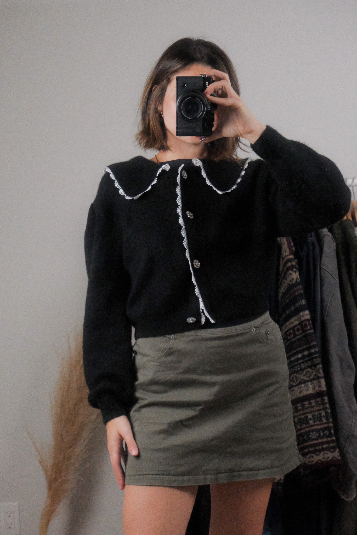 Modern x Wool Blend Collared Cardigan (S)