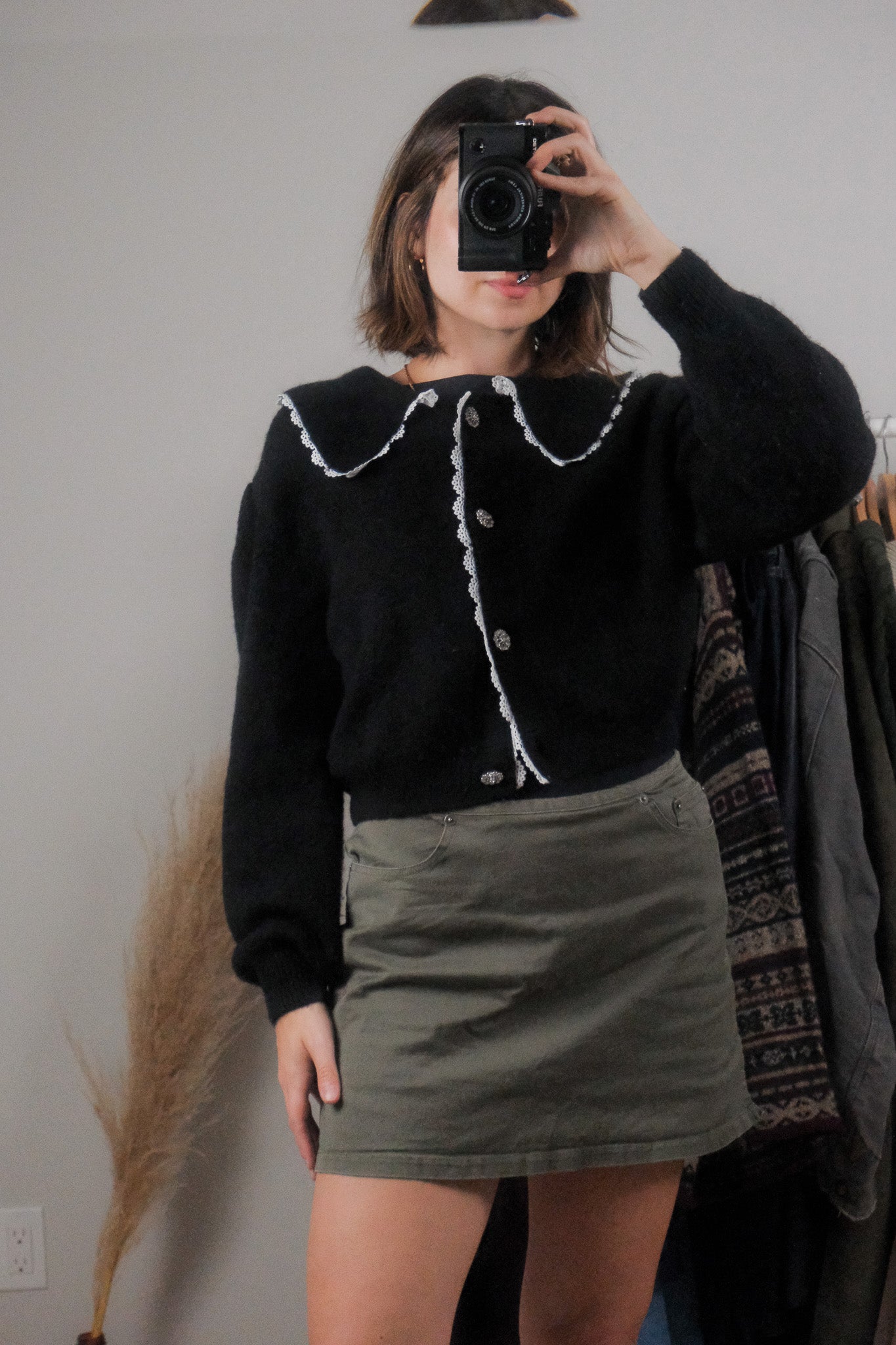 Modern x Wool Blend Collared Cardigan (S)