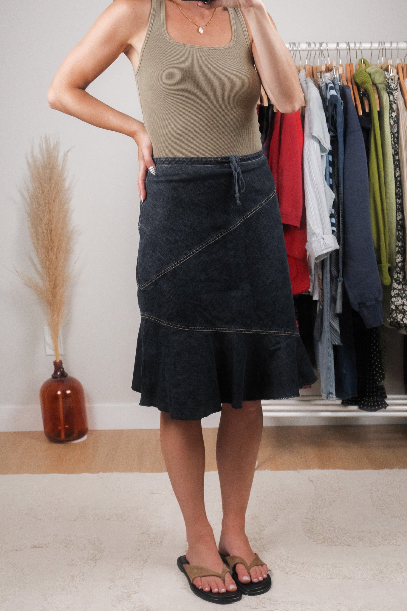 Vintage x Denim Midi Skirt (8)