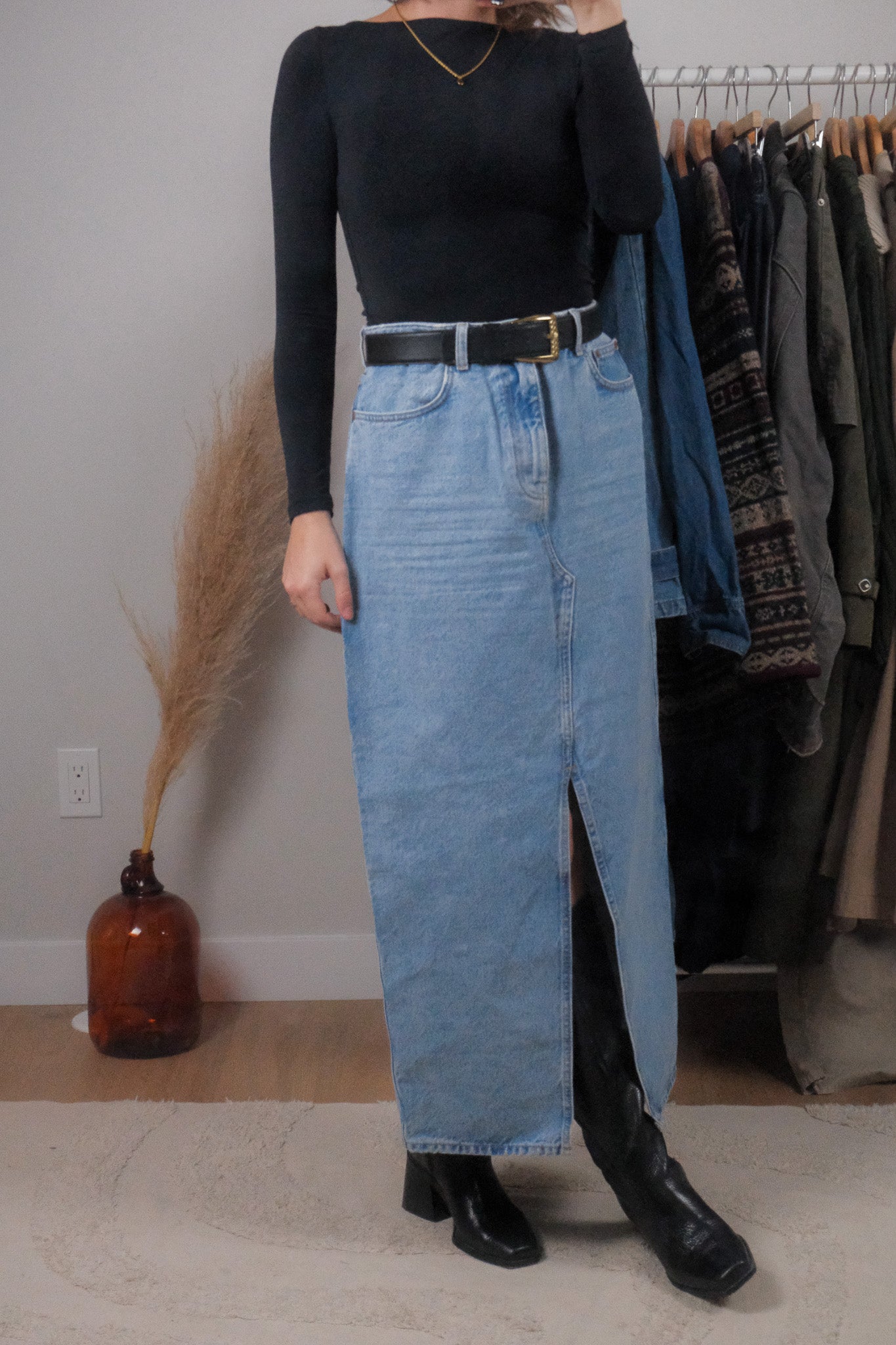 Modern x Denim Maxi Skirt (L)