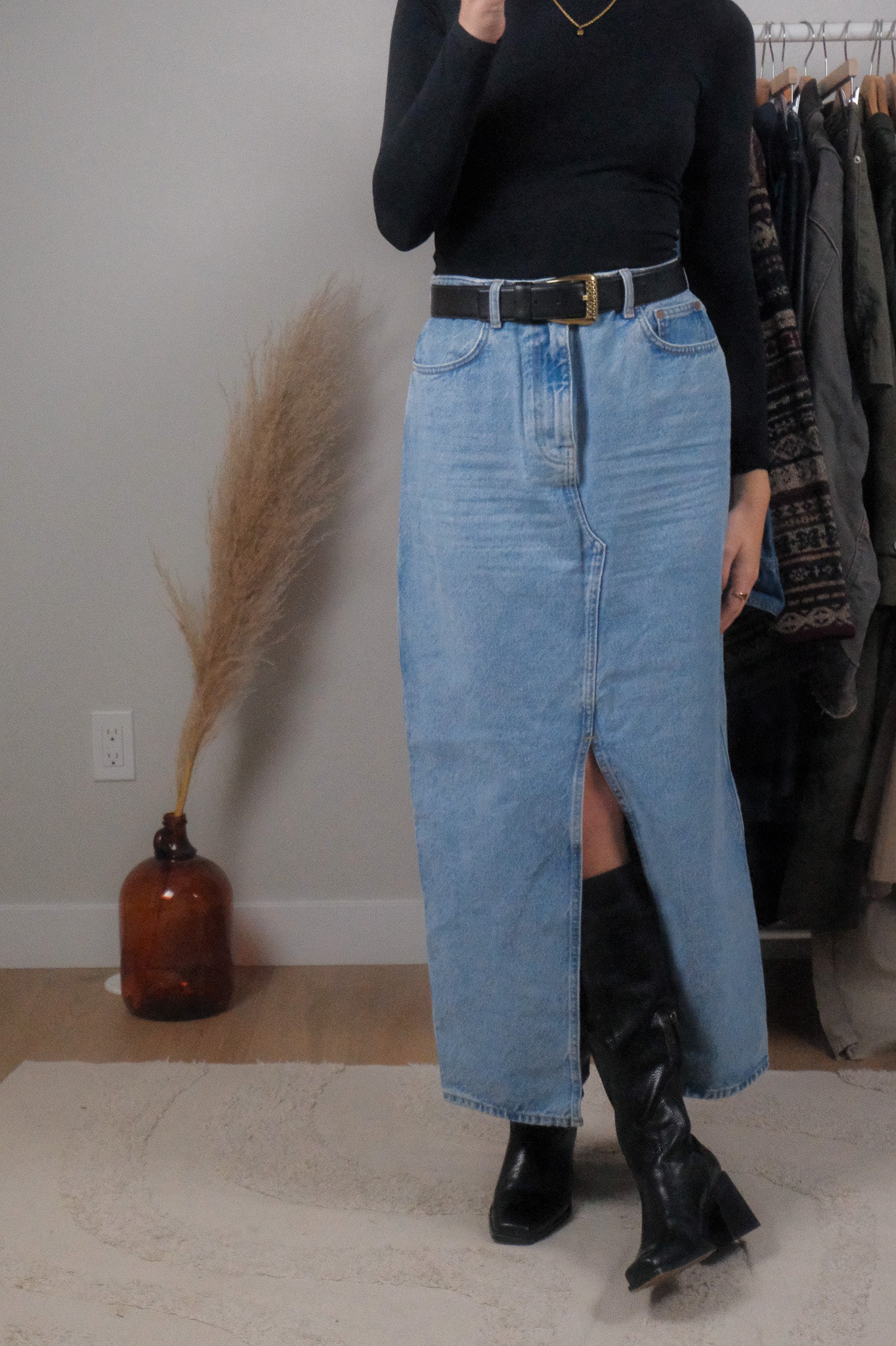 Modern x Denim Maxi Skirt (L)